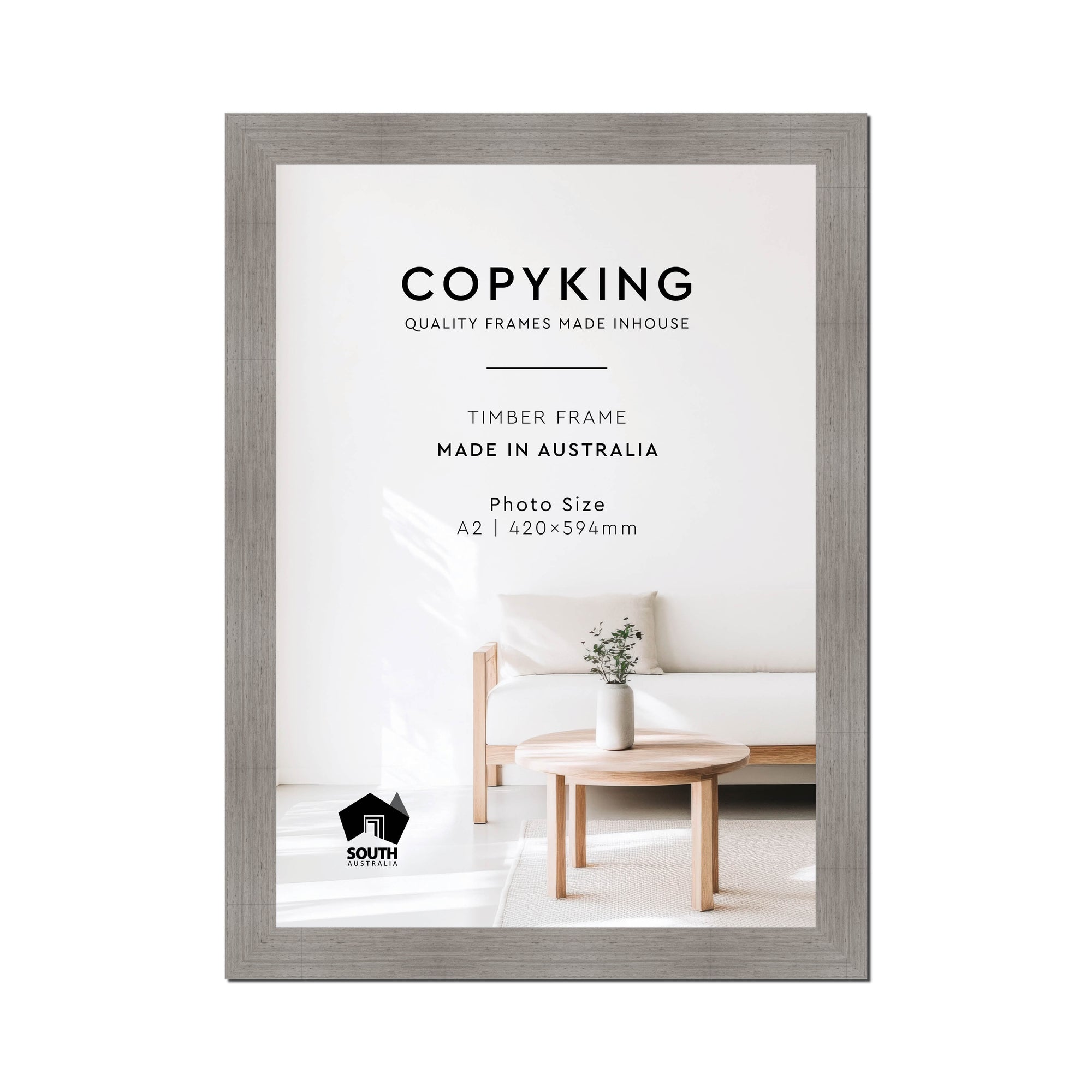 Grove Grey 40mm Wood Poster Frame - A2 (420mm x 594mm)