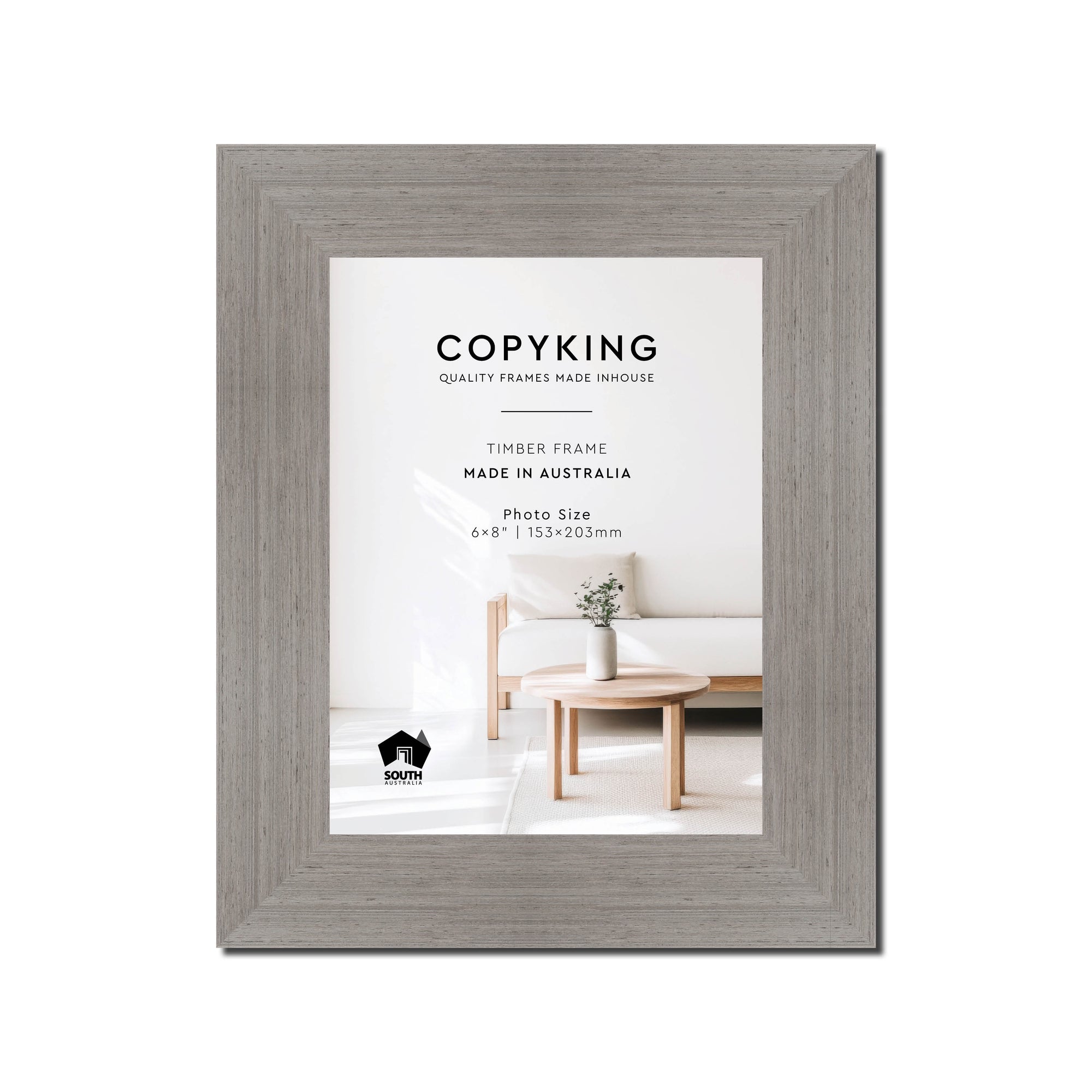 Grove Grey 40mm Wood Photo Frame - 6" x 8" (153mm x 203mm)