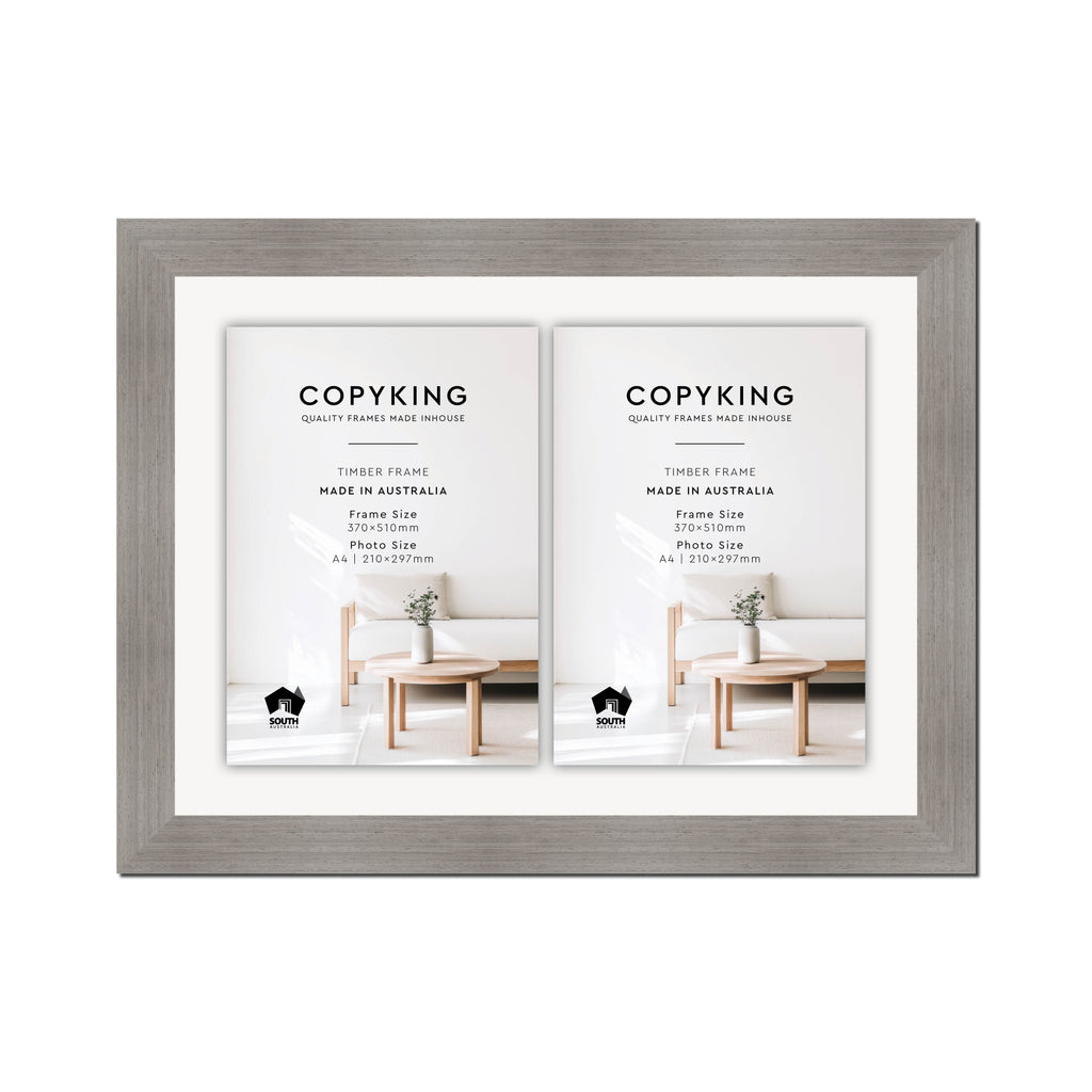 Grove Grey 40mm Wood Certificate Frame - 370mm x 510mm - 2 Certificates (A4)