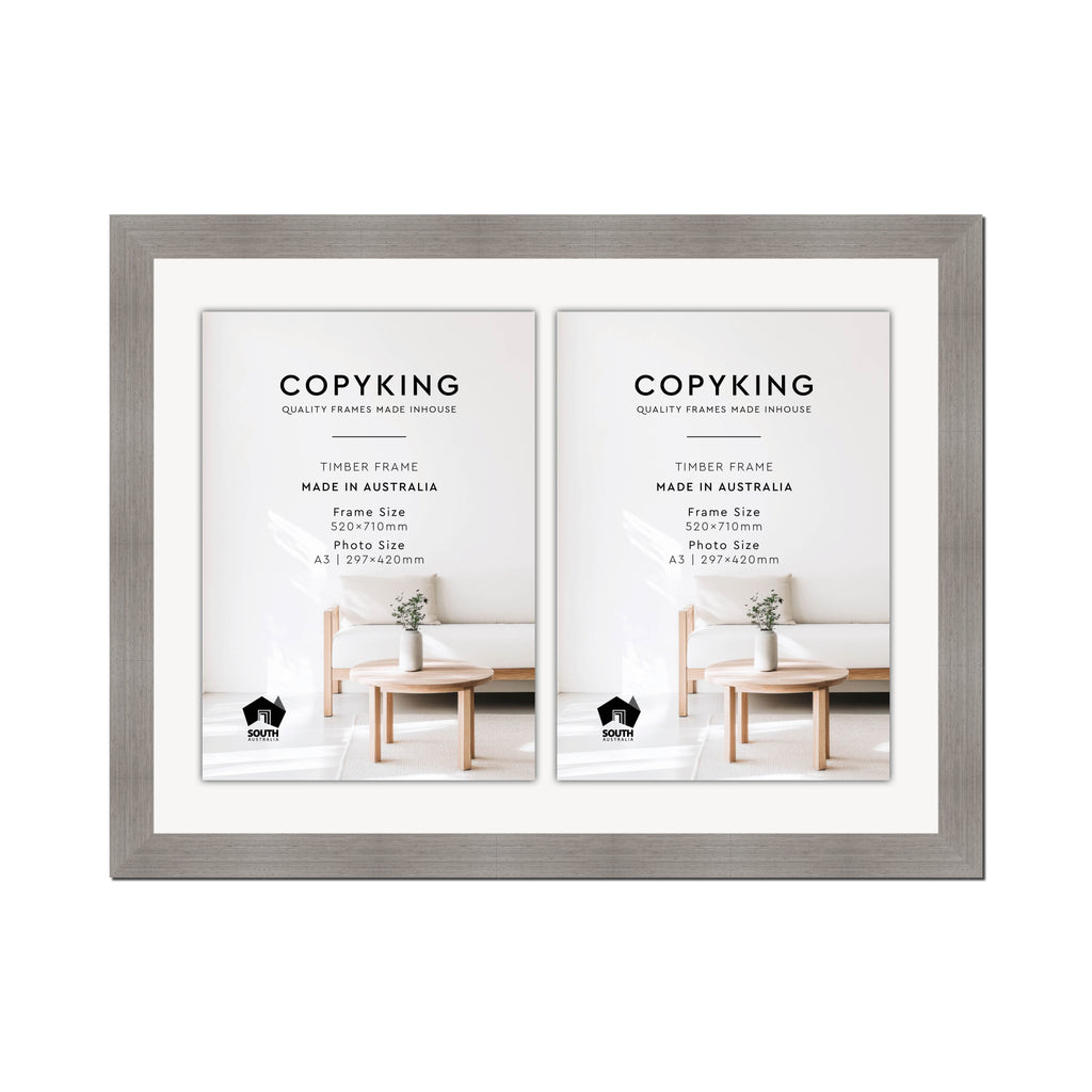 Grove Grey 40mm Wood Certificate Frame - 520mm x 710mm - 2 Certificates (A3)