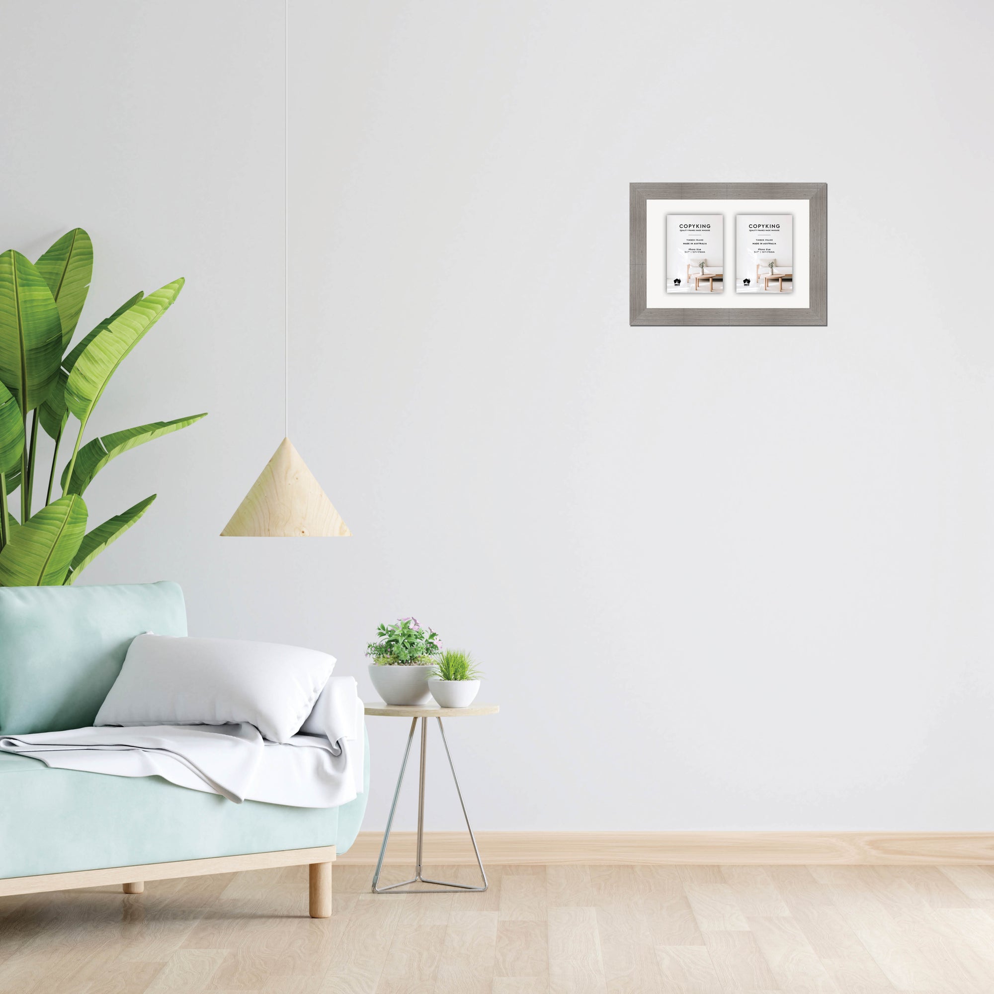 Grove Grey 40mm Wood Collage Photo Frame - 10" x 15" - 2 Photos (5" x 7")