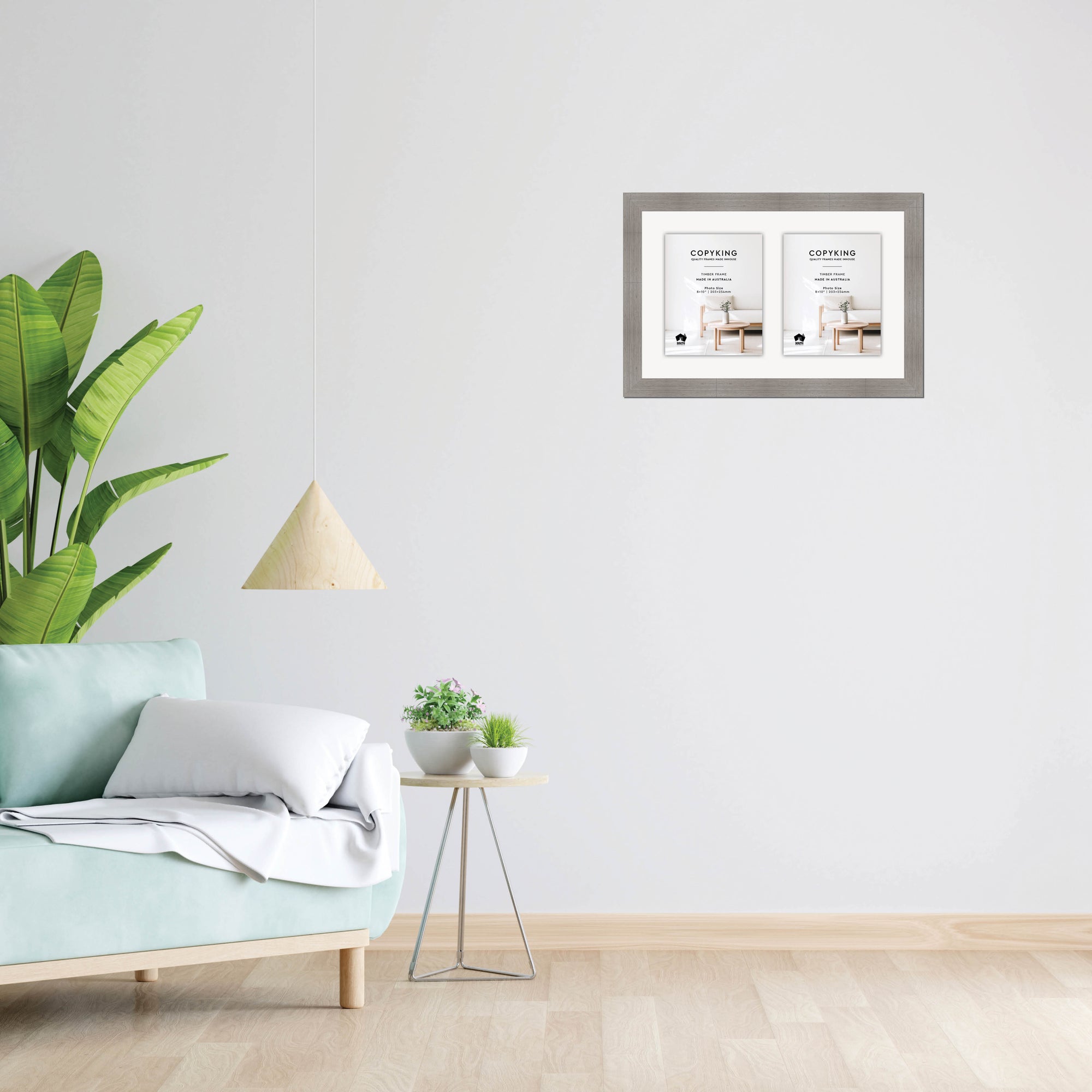 Grove Grey 40mm Wood Collage Photo Frame - 14" x 22" - 2 Photos (8" x 10")