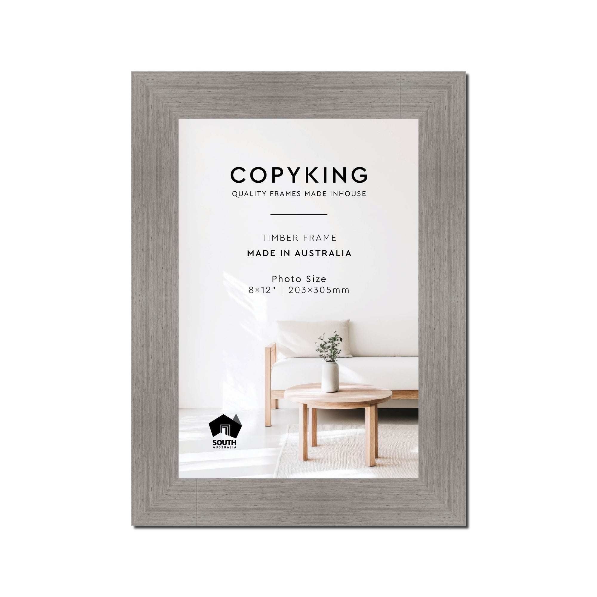 Grove Grey 40mm Wood Photo Frame - 8" x 12" (203mm x 305mm)