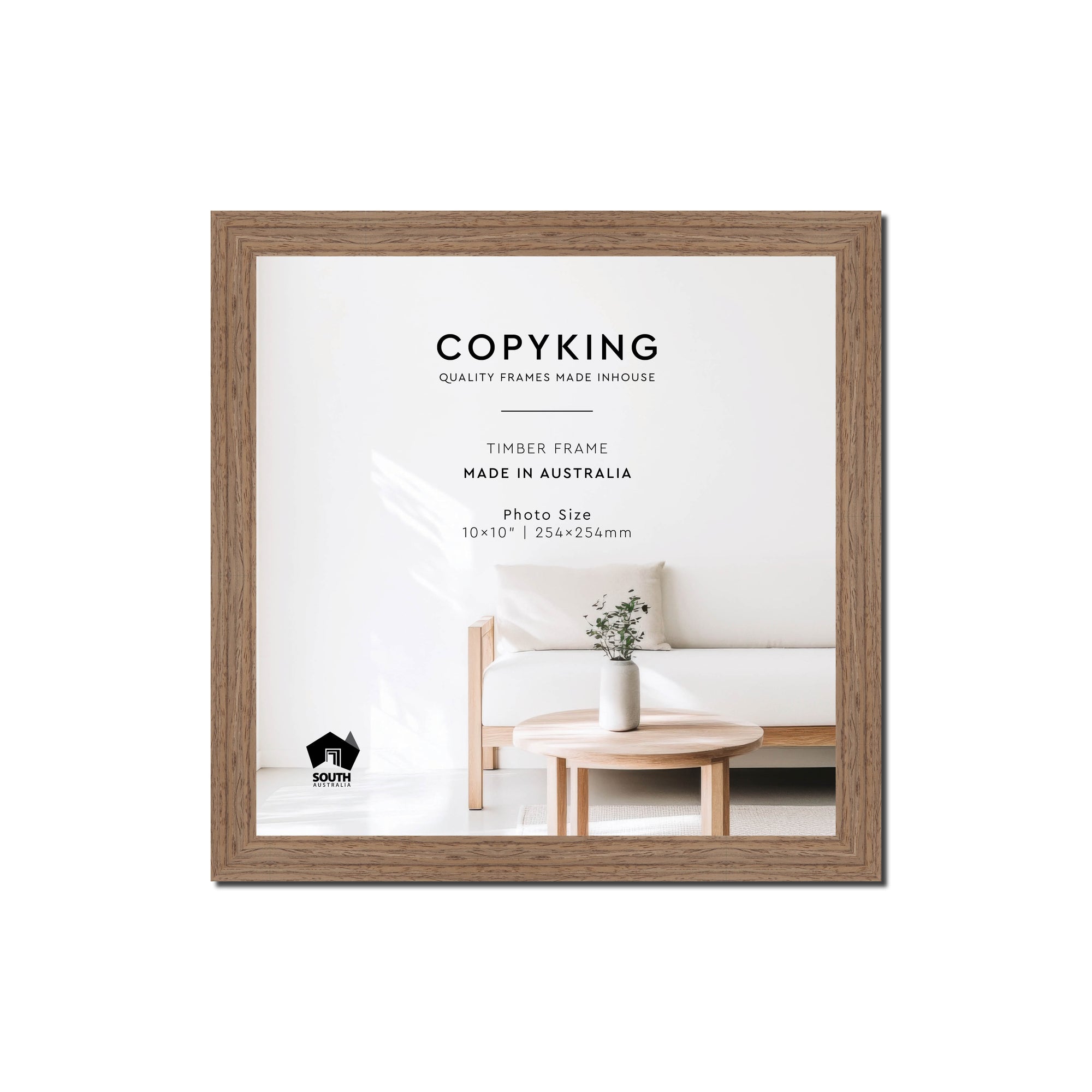 Grove Taupe 20mm Wood Square Photo Frame - 10" x 10" (254mm x 254mm)
