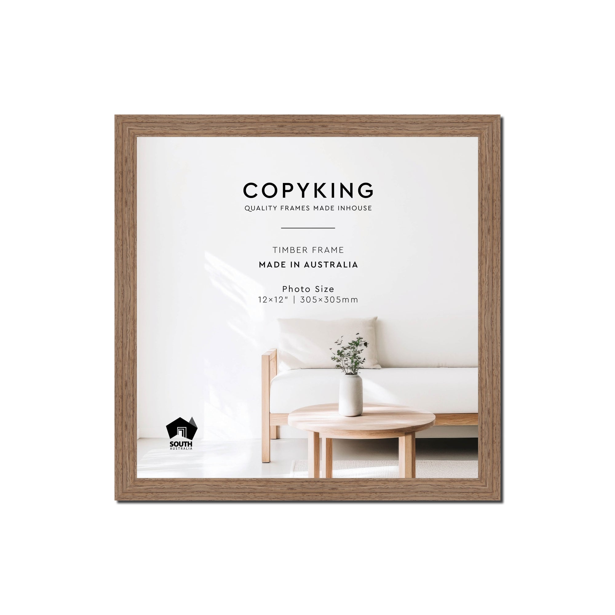 Grove Taupe 20mm Wood Square Photo Frame - 12" x 12" (305mm x 305mm)