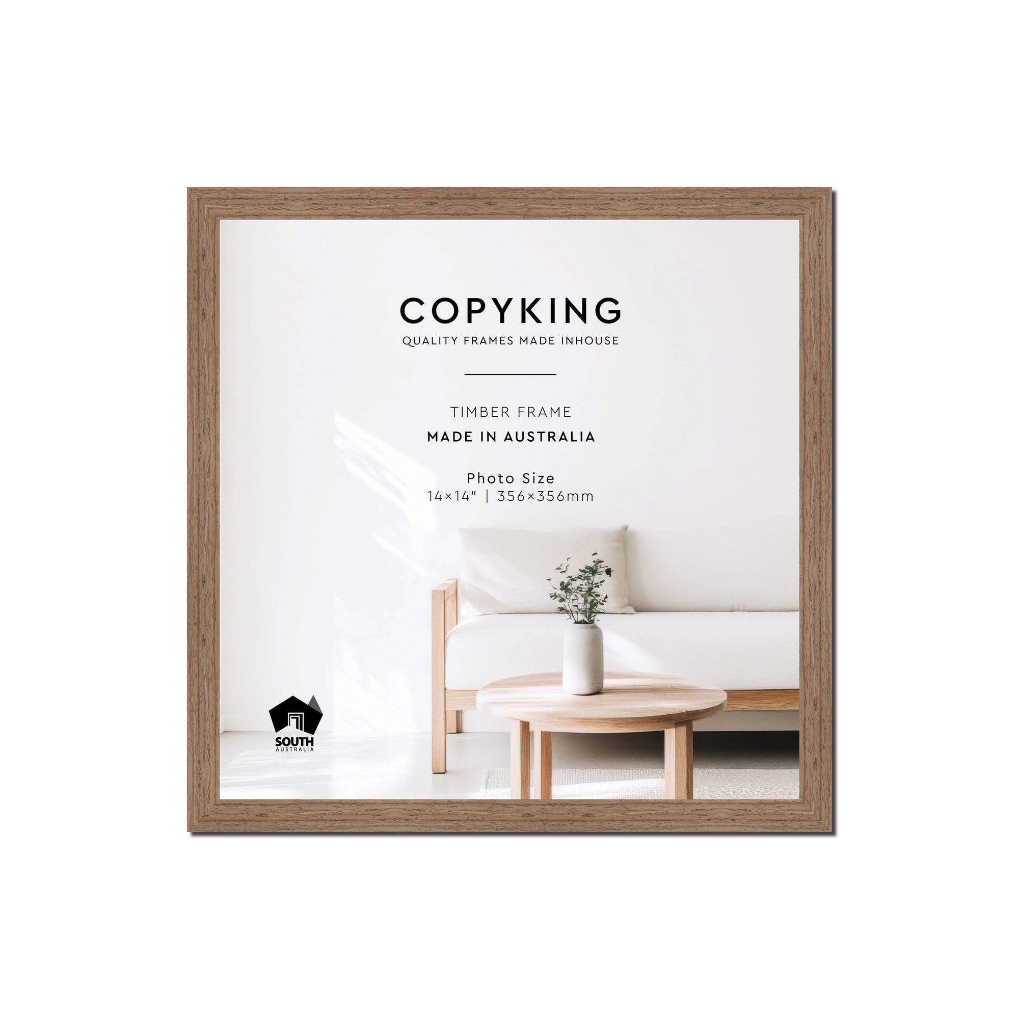 Grove Taupe 20mm Wood Square Photo Frame - 14" x 14" (356mm x 356mm)