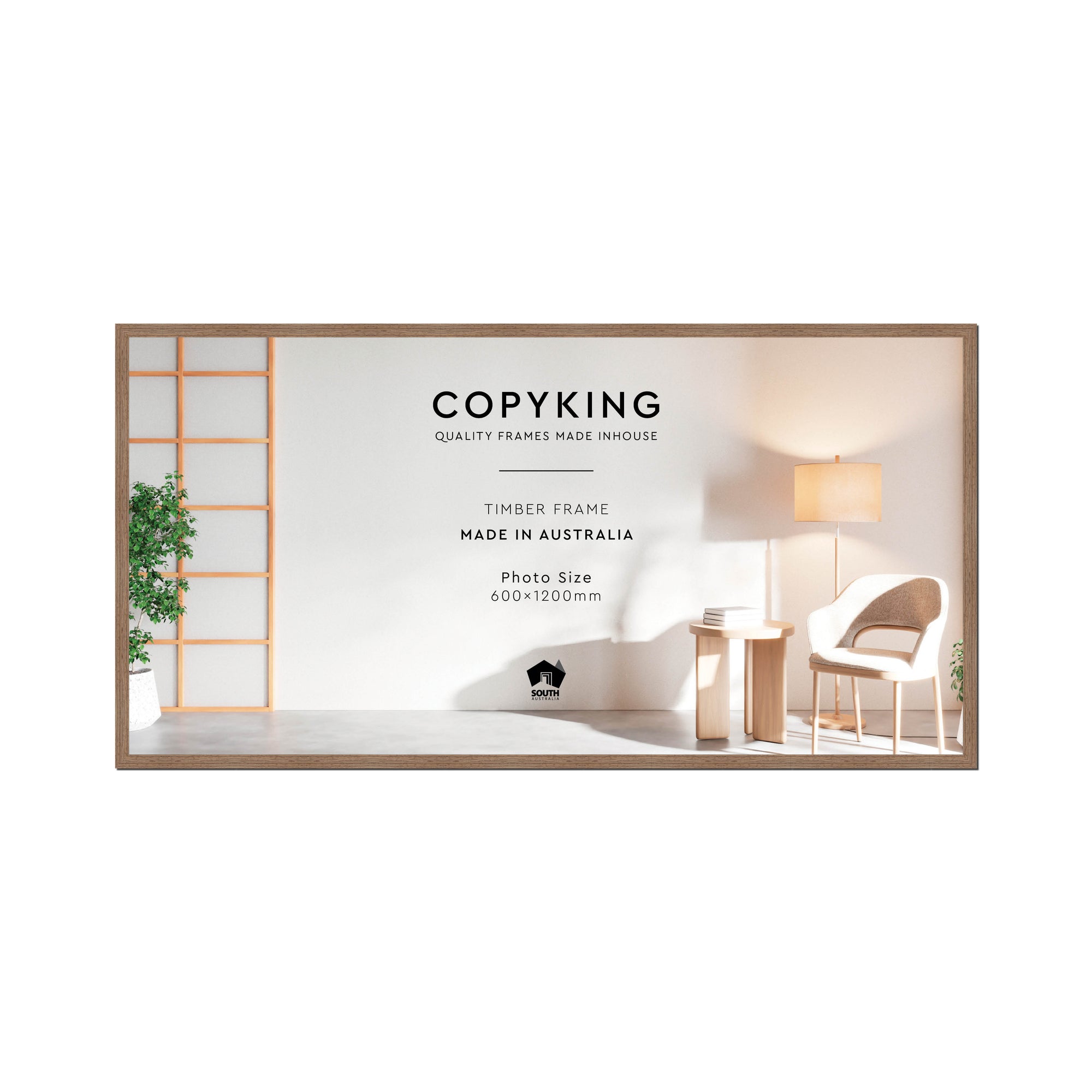 Grove Taupe 20mm Wood Panoramic Photo Frame - 60cm x 120cm