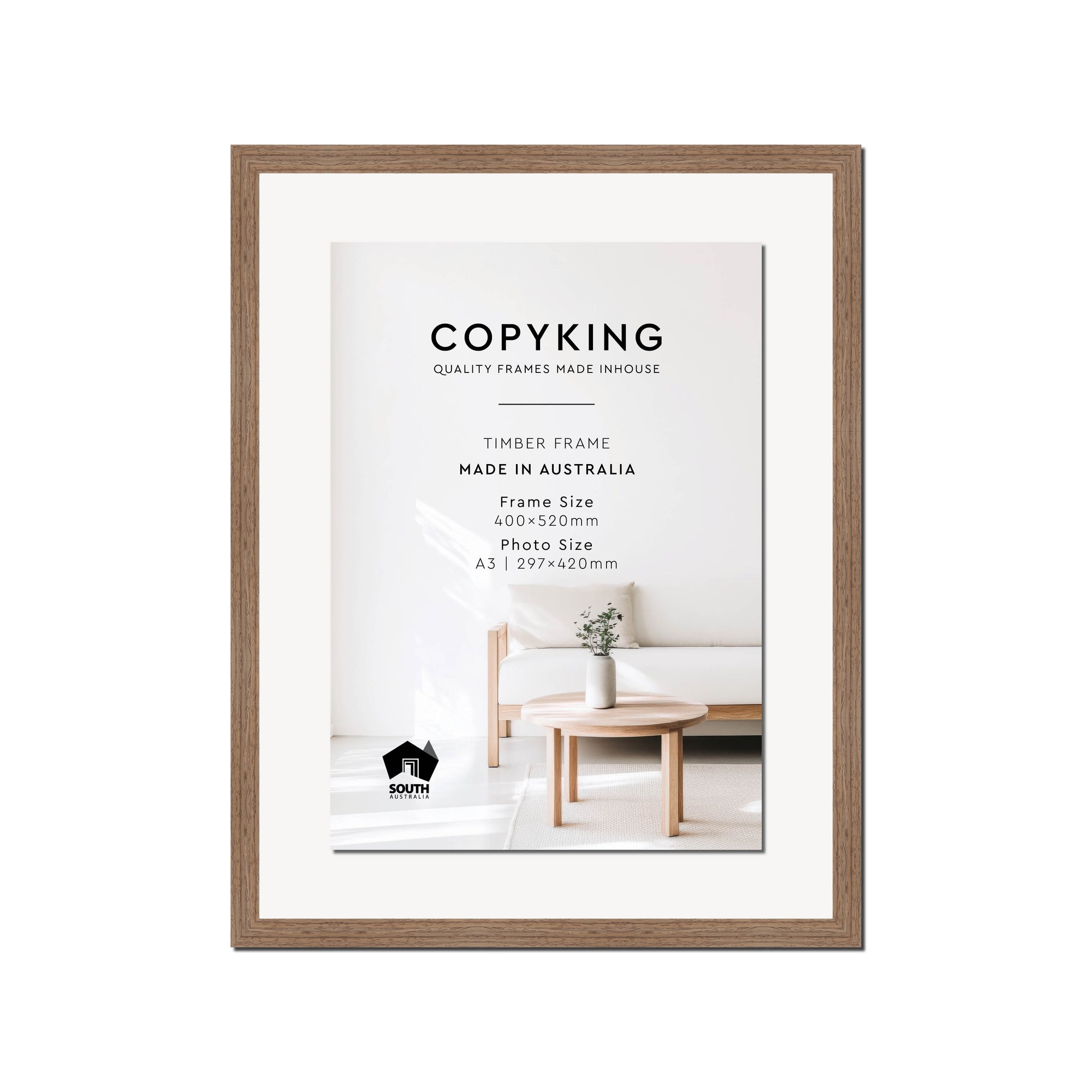 Grove Taupe 20mm Wood Certificate Frame - 400mm x 520mm - 1 Certificates (A3)