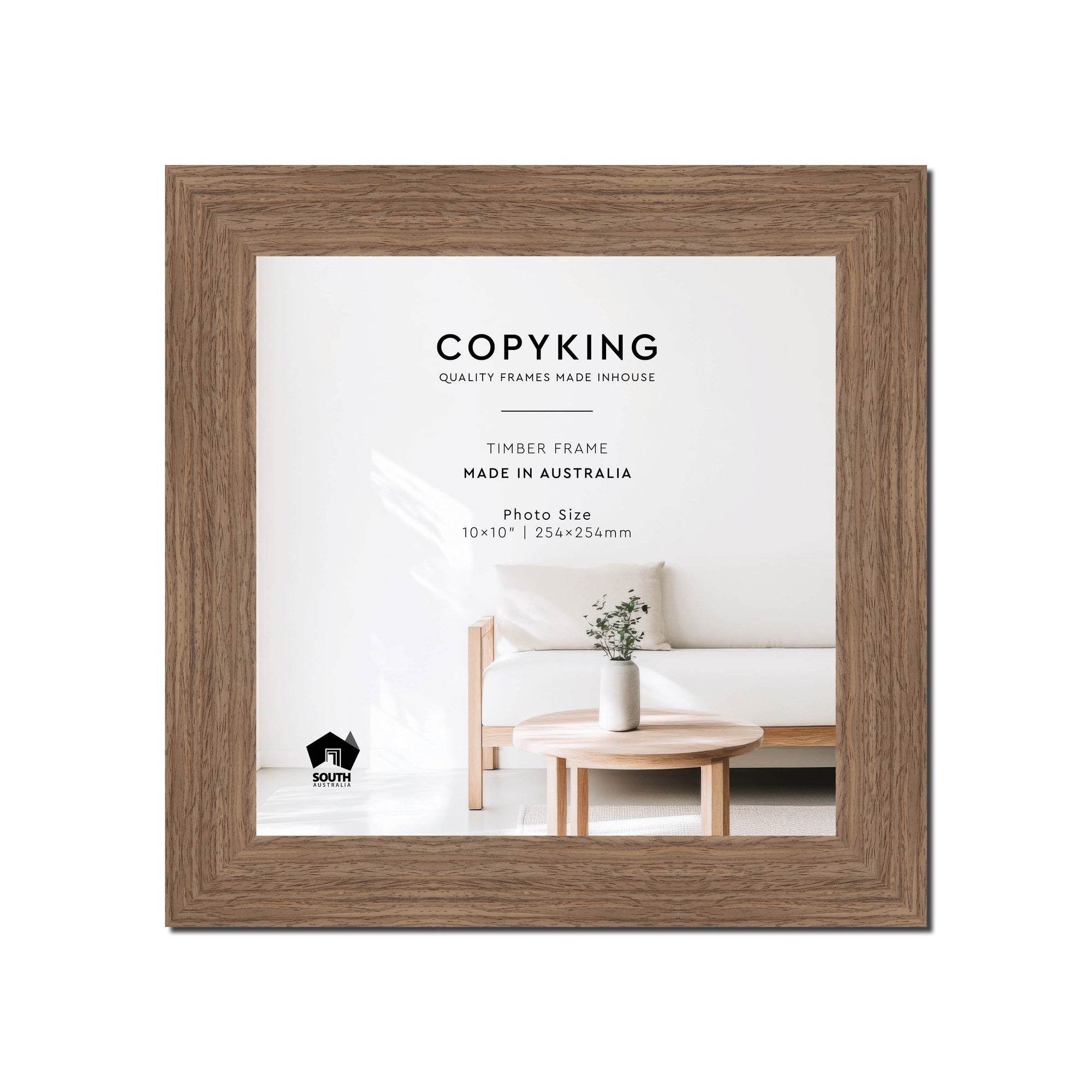 Grove Taupe 40mm Wood Square Photo Frame - 10" x 10" (254mm x 254mm)