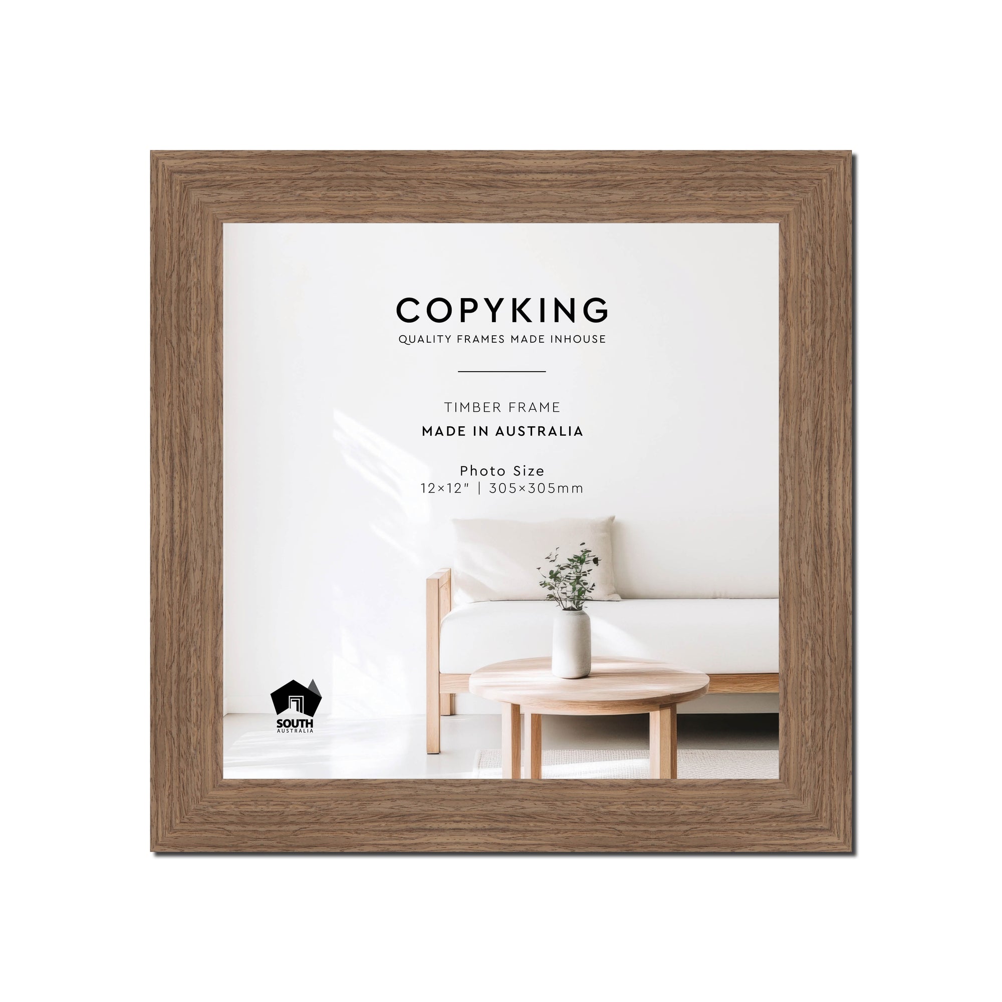 Grove Taupe 40mm Wood Square Photo Frame - 12" x 12" (305mm x 305mm)