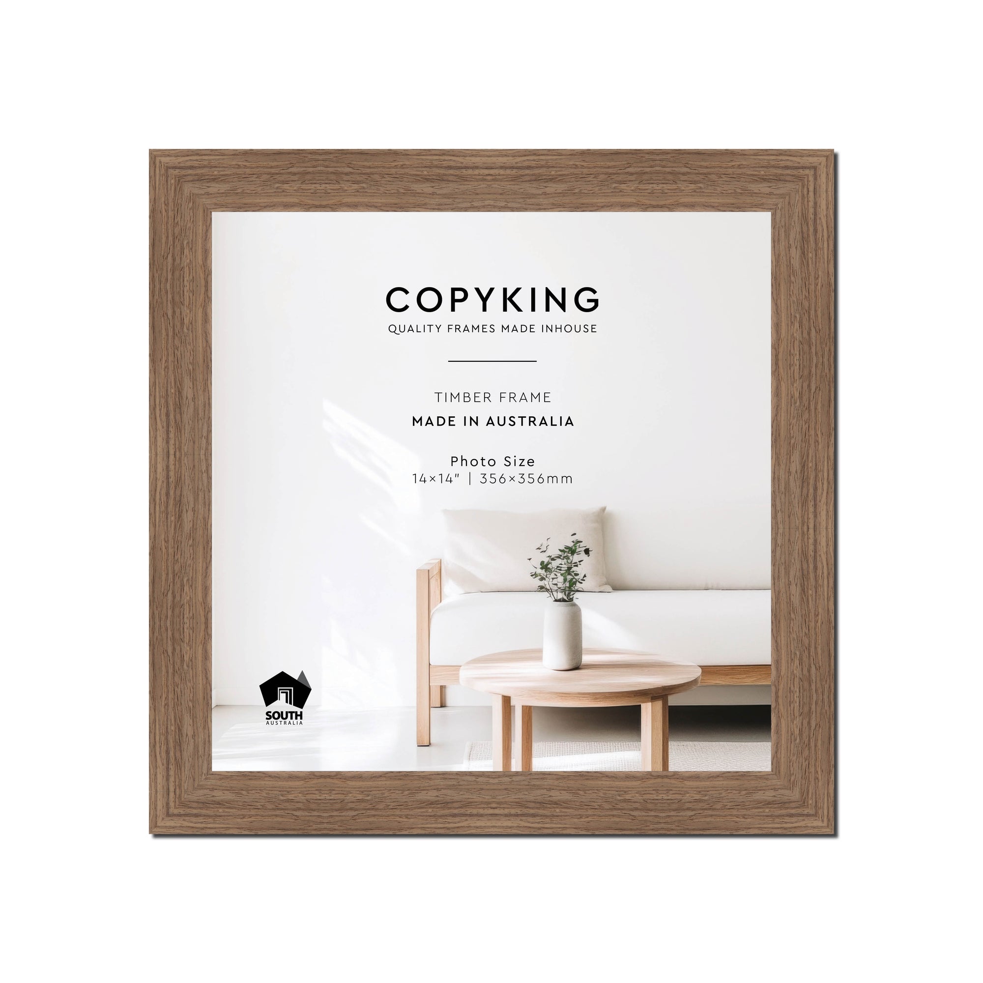 Grove Taupe 40mm Wood Square Photo Frame - 14" x 14" (356mm x 356mm)
