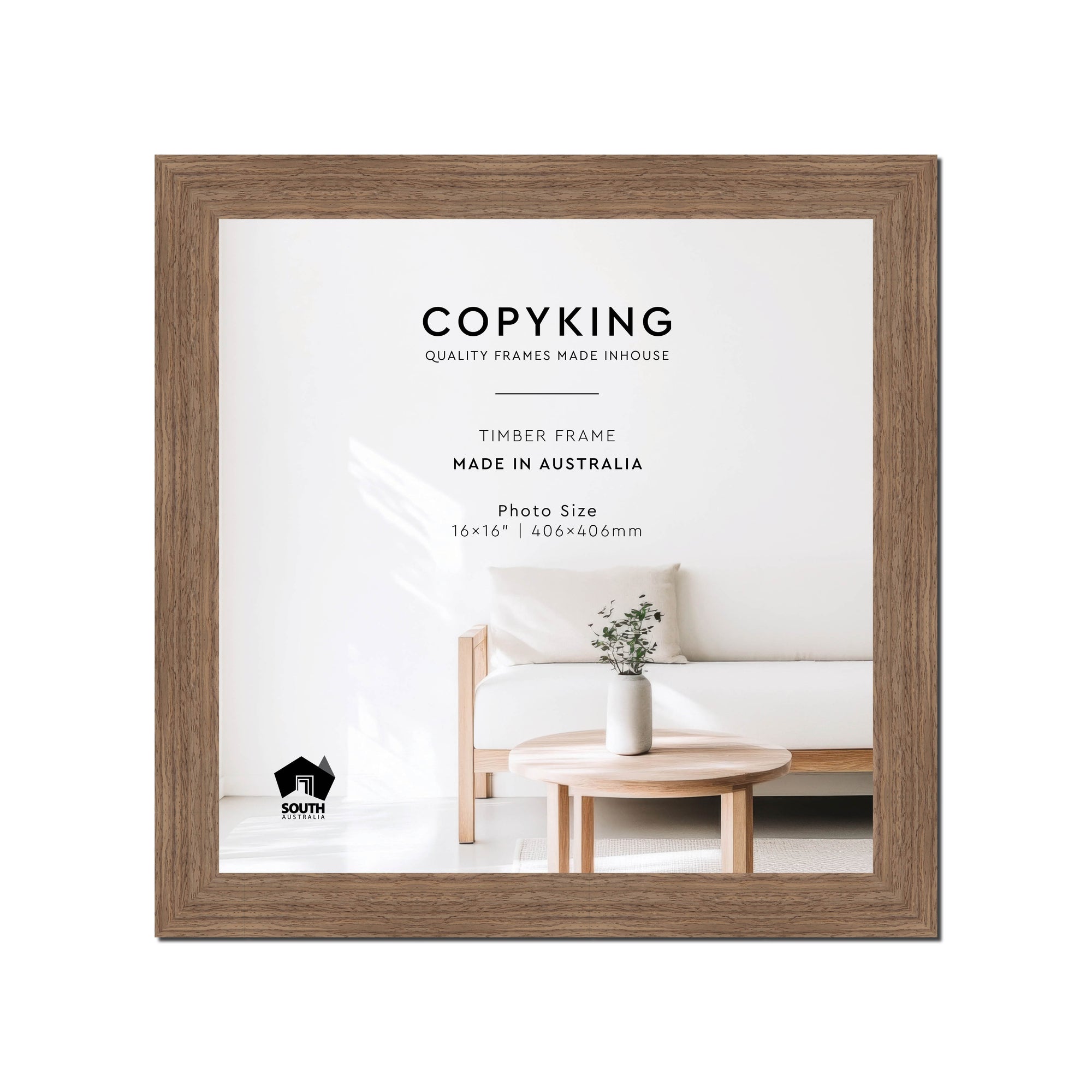 Grove Taupe 40mm Wood Square Photo Frame - 16" x 16" (406mm x 406mm)