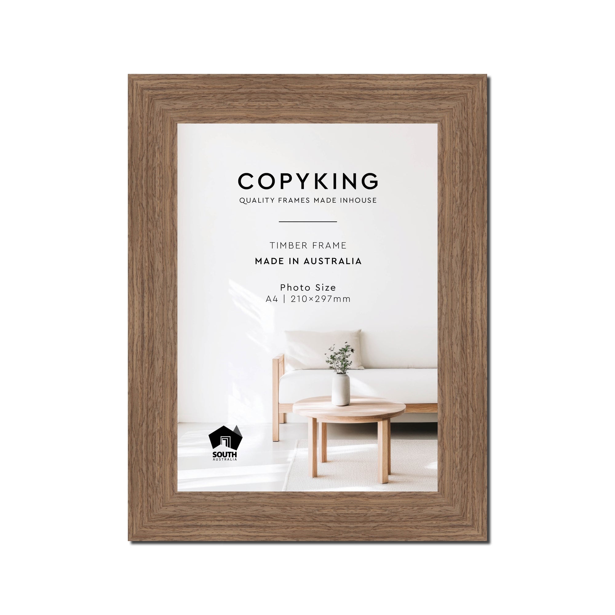 Grove Taupe 40mm Wood Poster Frame - A4 (210mm x 297mm)