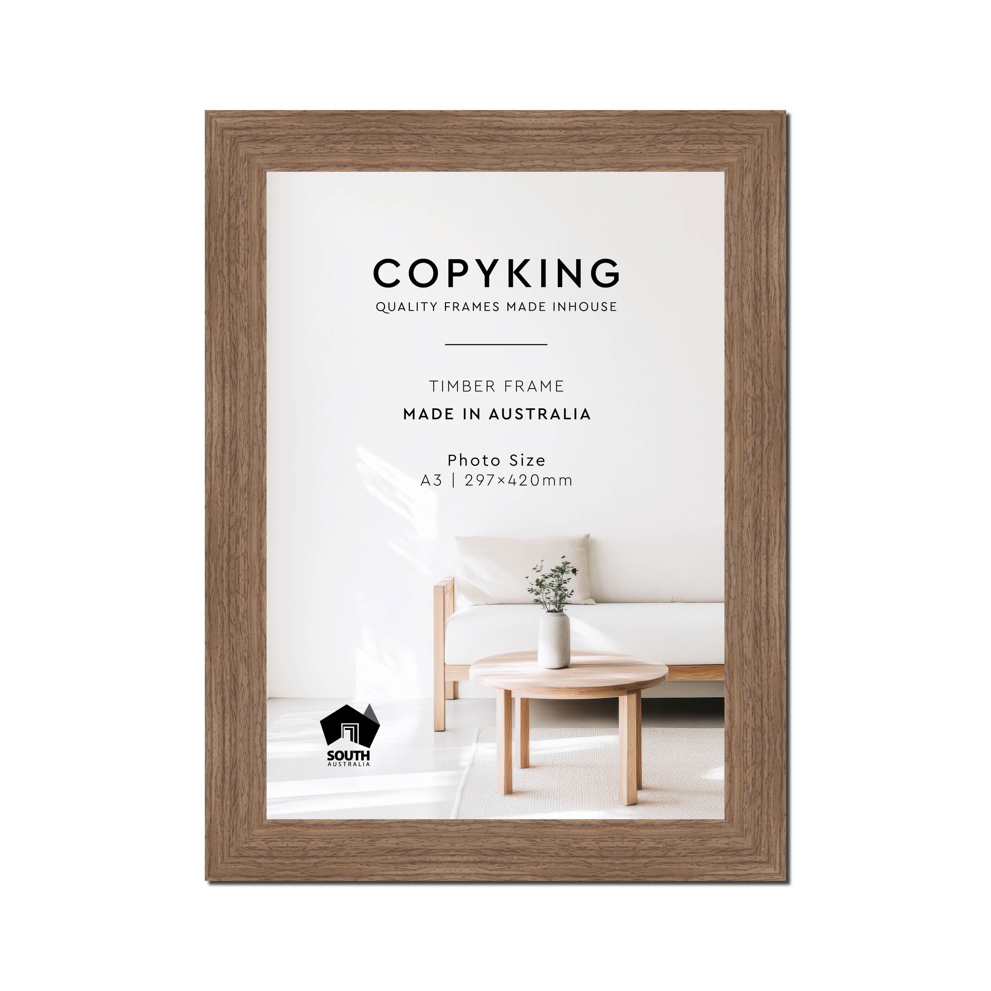Grove Taupe 40mm Wood Poster Frame - A3 (297mm x 420mm)