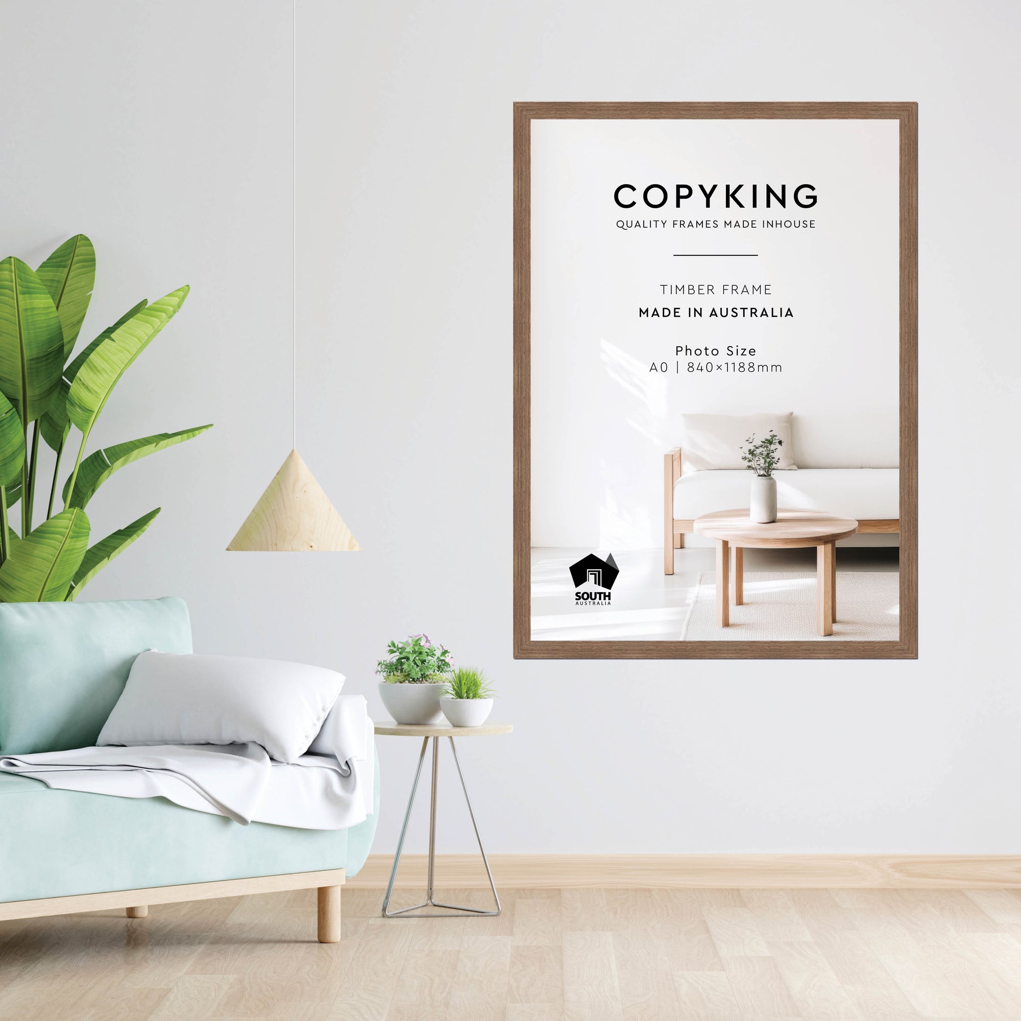 Grove Taupe 40mm Wood Poster Frame - A0 (840mm x 1188mm)