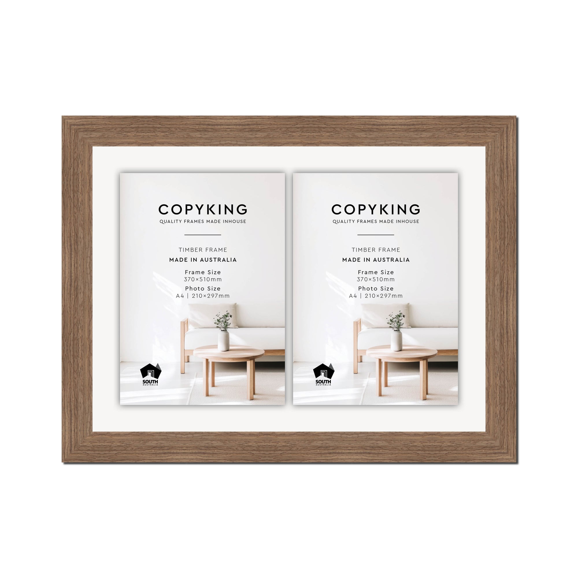 Grove Taupe 40mm Wood Certificate Frame - 370mm x 510mm - 2 Certificates (A4)