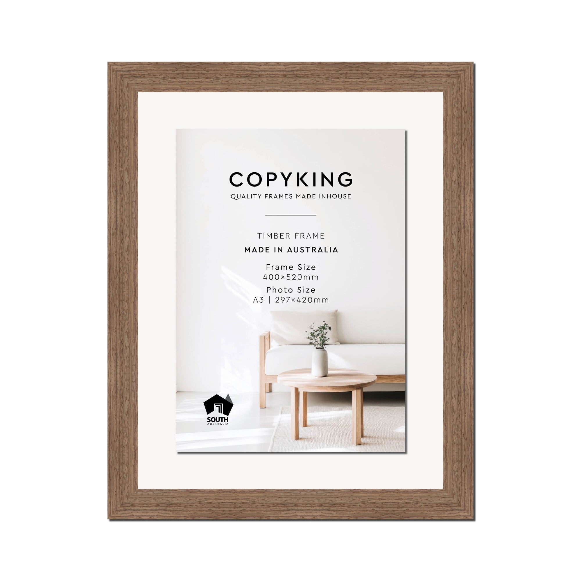 Grove Taupe 40mm Wood Certificate Frame - 400mm x 520mm - 1 Certificates (A3)