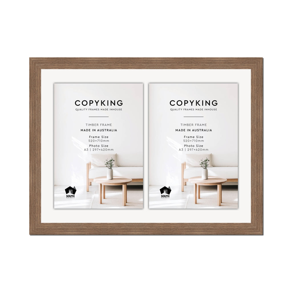 Grove Taupe 40mm Wood Certificate Frame - 520mm x 710mm - 2 Certificates (A3)