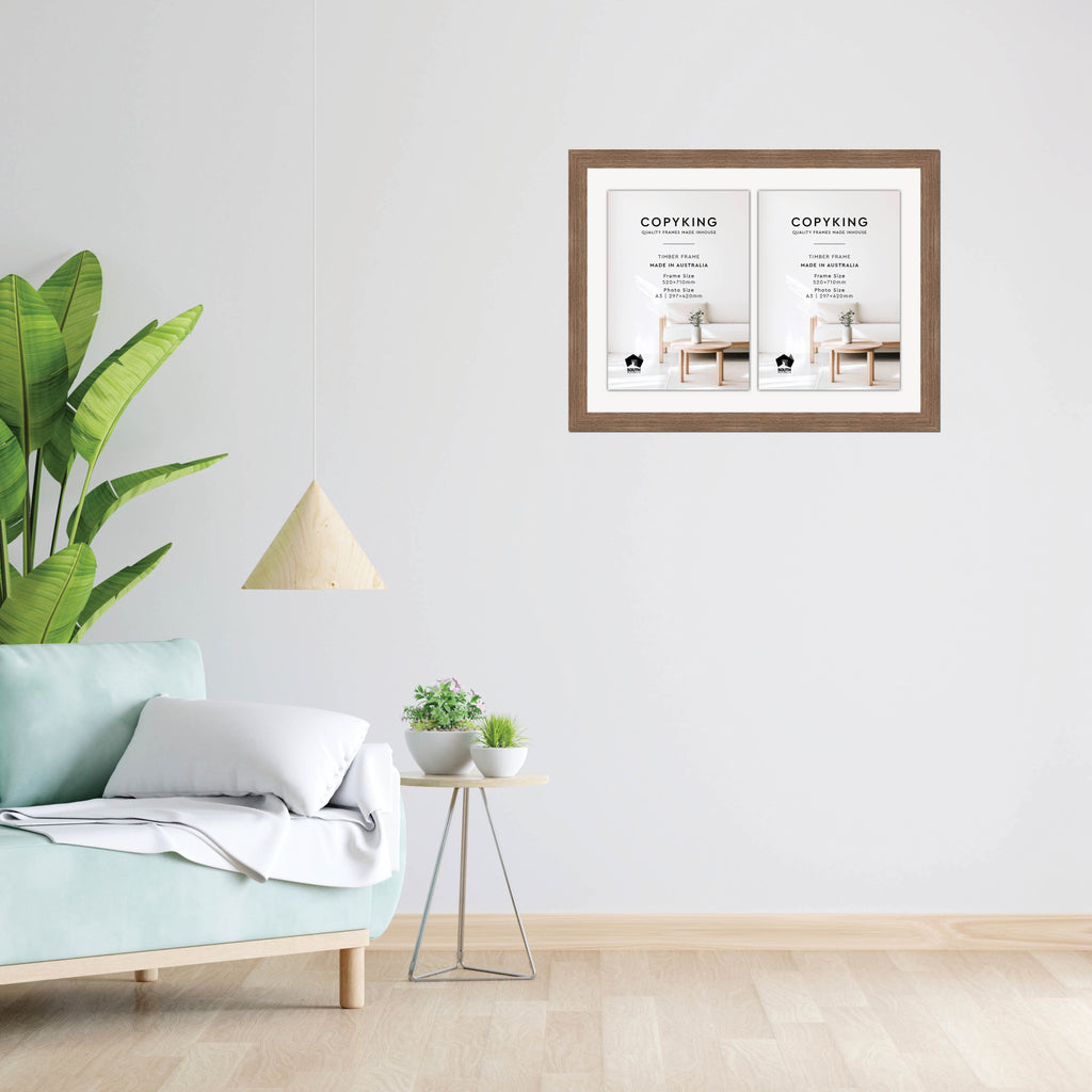 Grove Taupe 40mm Wood Certificate Frame - 520mm x 710mm - 2 Certificates (A3)