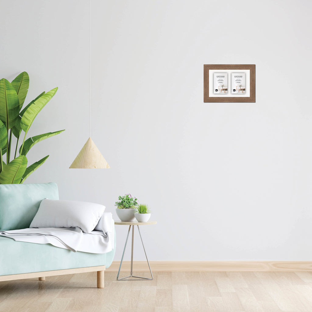 Grove Taupe 40mm Wood Collage Photo Frame - 8" x 12" - 2 Photos (4" x 6")