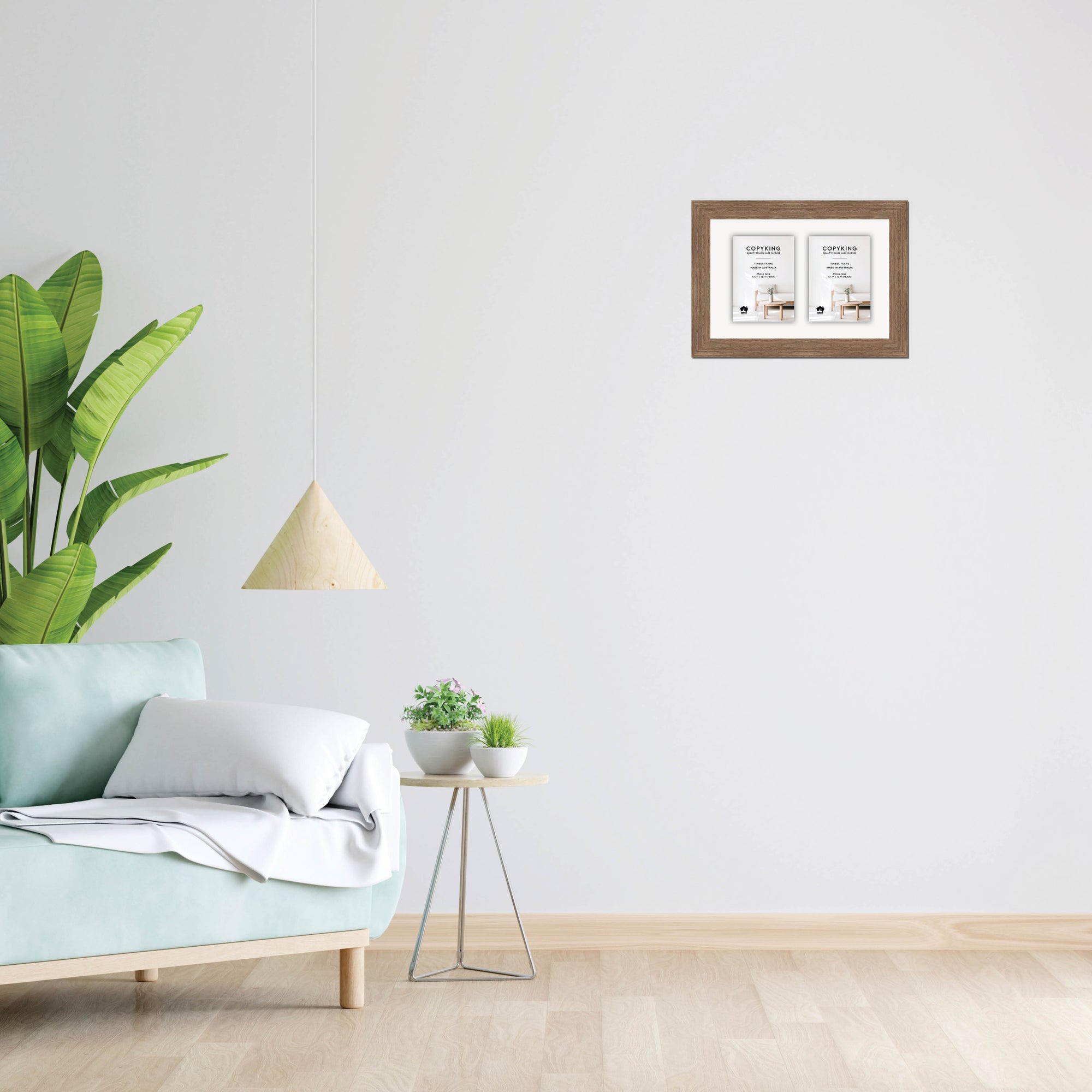 Grove Taupe 40mm Wood Collage Photo Frame - 10" x 15" - 2 Photos (5" x 7")