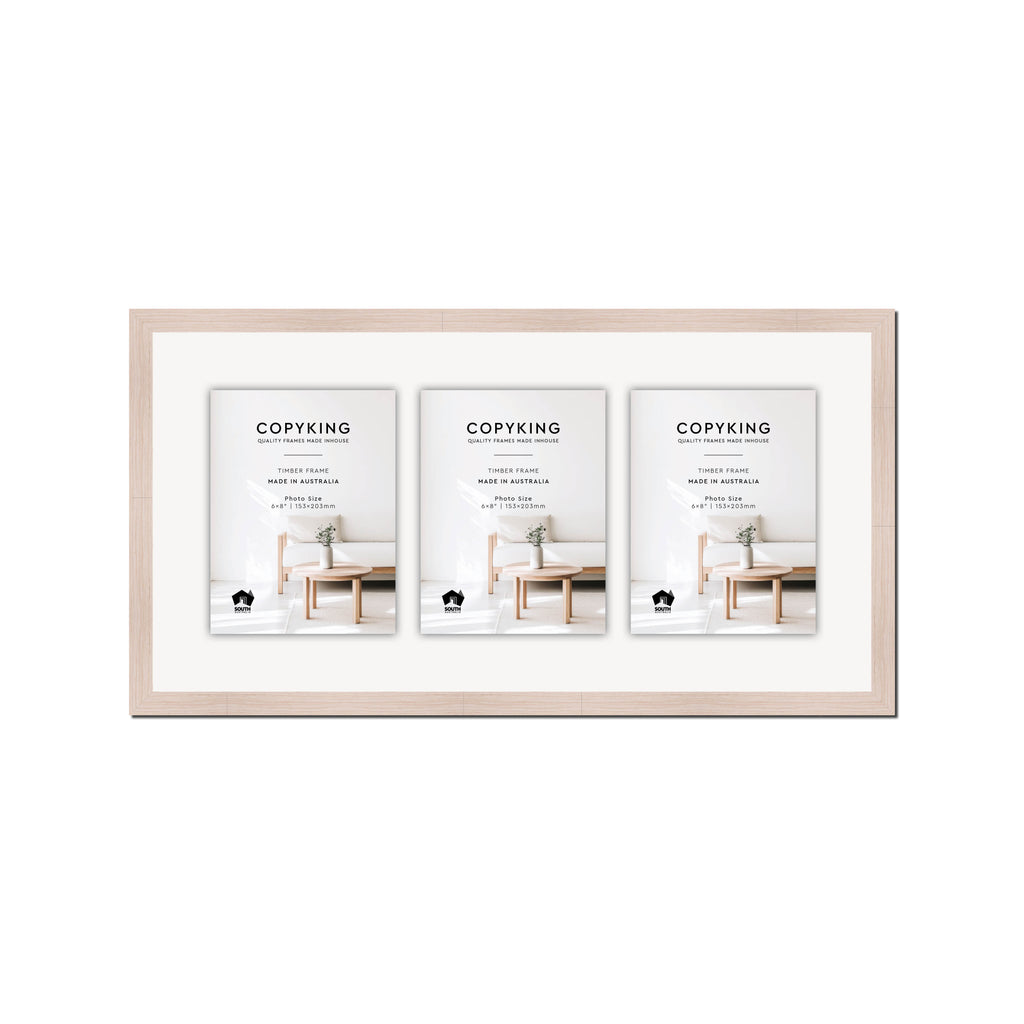 Grove White 20mm Wood Collage Photo Frame - 12" x 24" - 3 Photos (6" x 8")