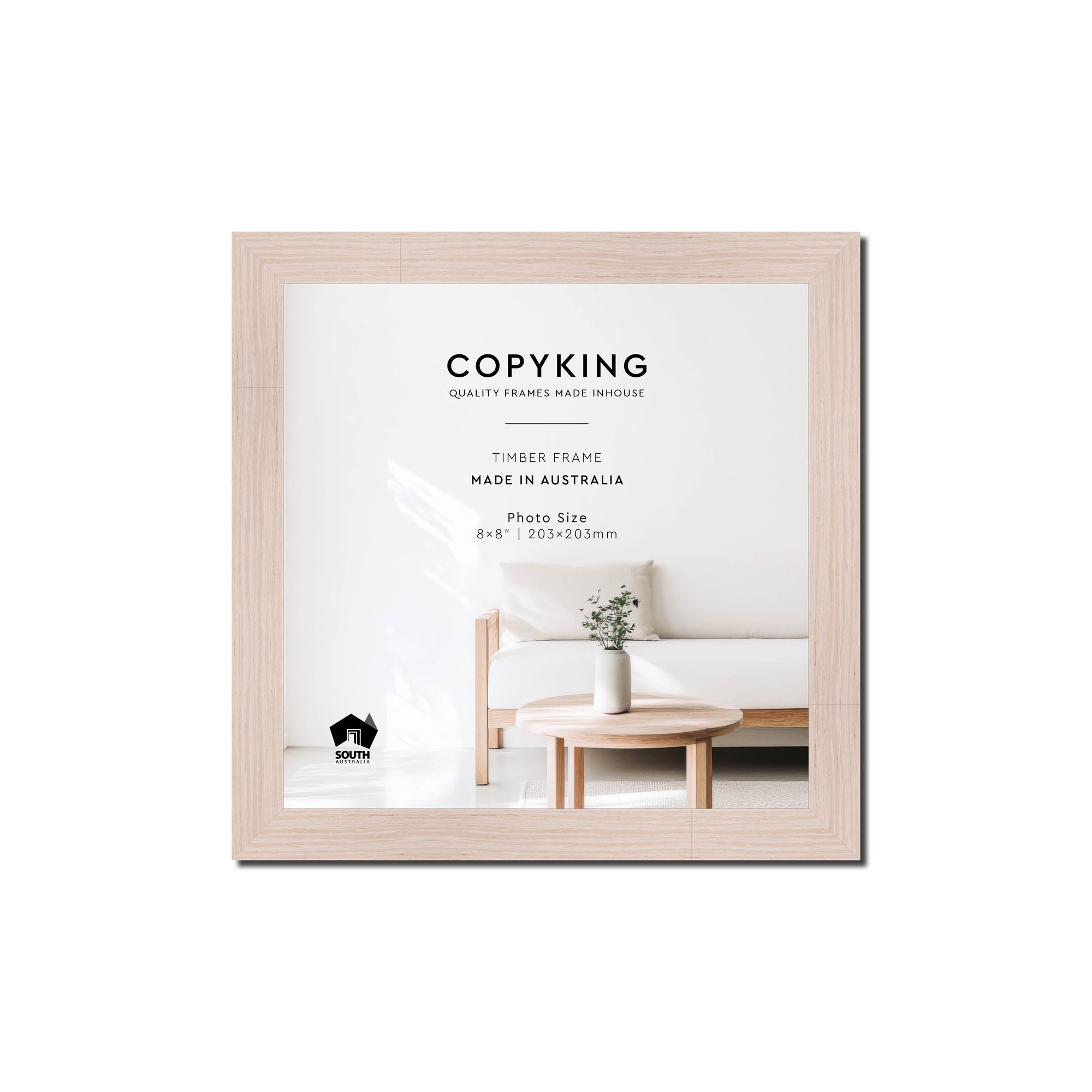 Grove White 20mm Wood Square Photo Frame - 8" x 8" (203mm x 203mm)