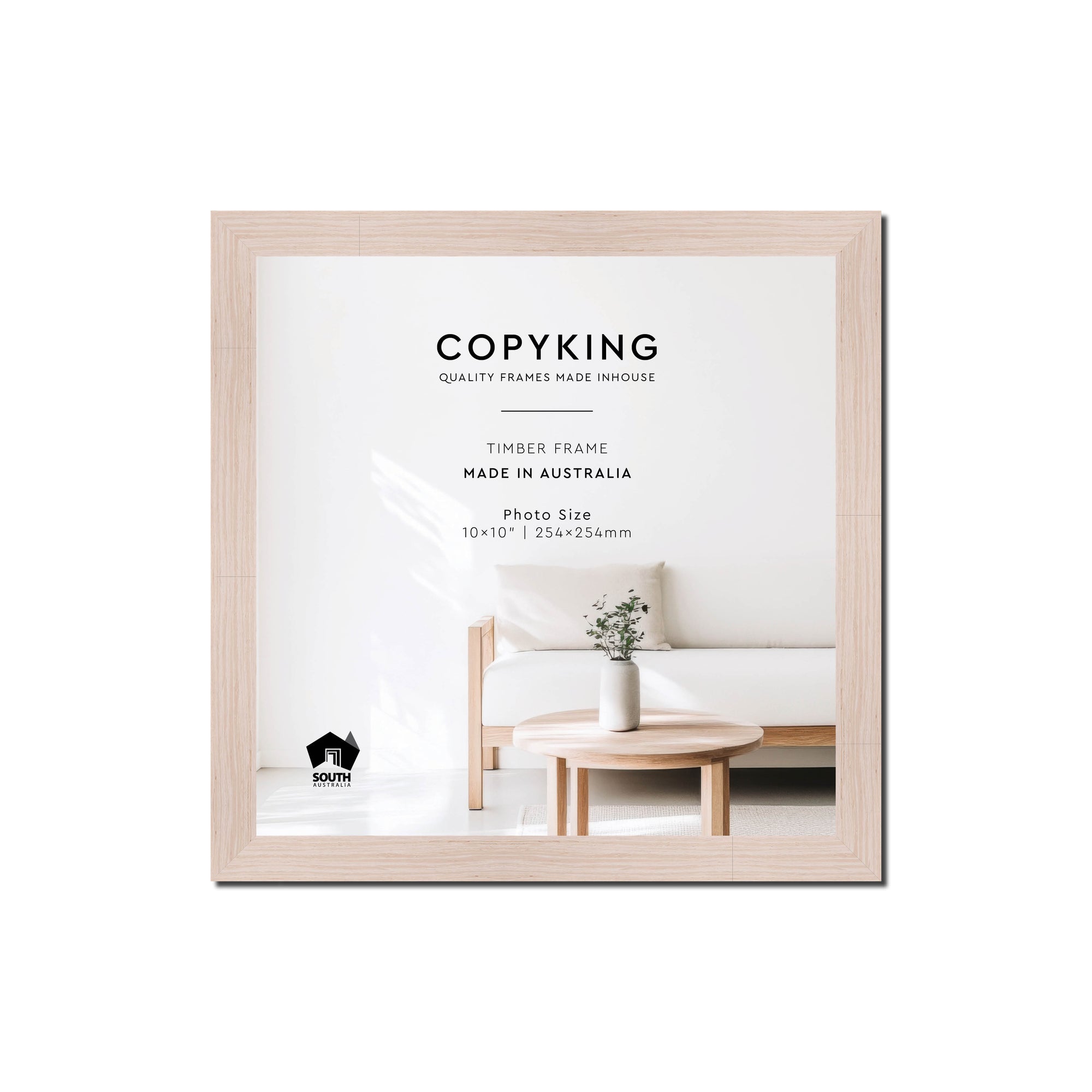 Grove White 20mm Wood Square Photo Frame - 10" x 10" (254mm x 254mm)