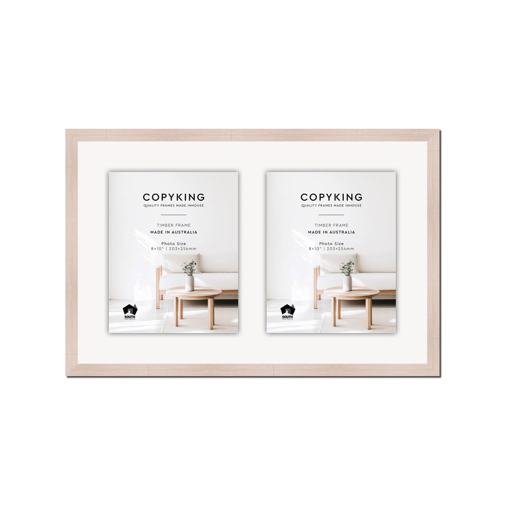 Grove White 20mm Wood Collage Photo Frame - 14" x 22" - 2 Photos (8" x 10")