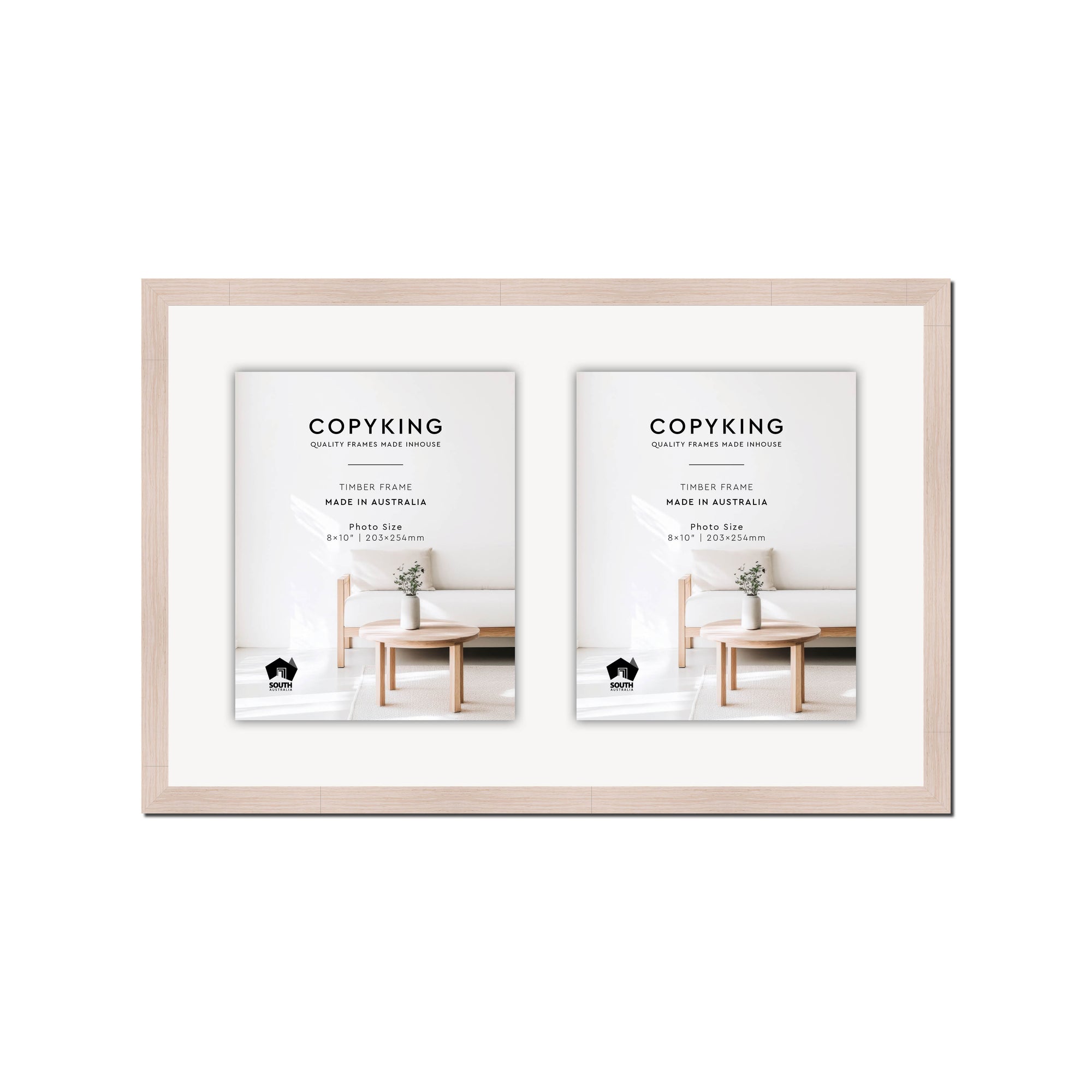Grove White 20mm Wood Collage Photo Frame - 14" x 22" - 2 Photos (8" x 10")