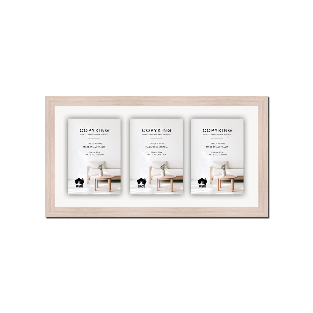 Grove White 20mm Wood Collage Photo Frame - 8" x 16" - 3 Photos (4" x 6")