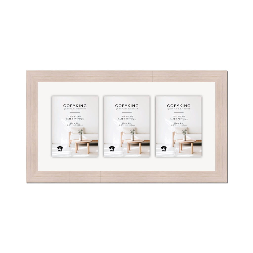 Grove White 40mm Wood Collage Photo Frame - 12" x 24" - 3 Photos (6" x 8")