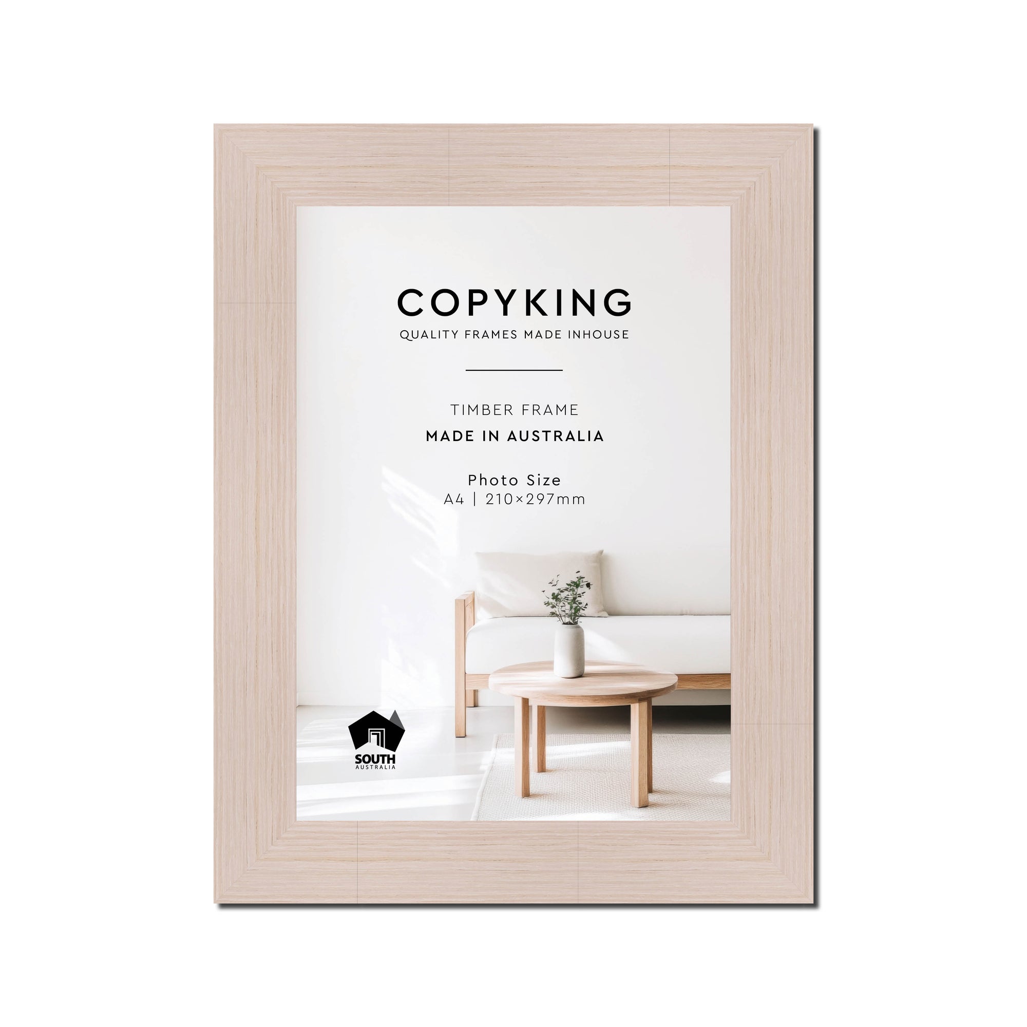 Grove White 40mm Wood Poster Frame - A4 (210mm x 297mm)