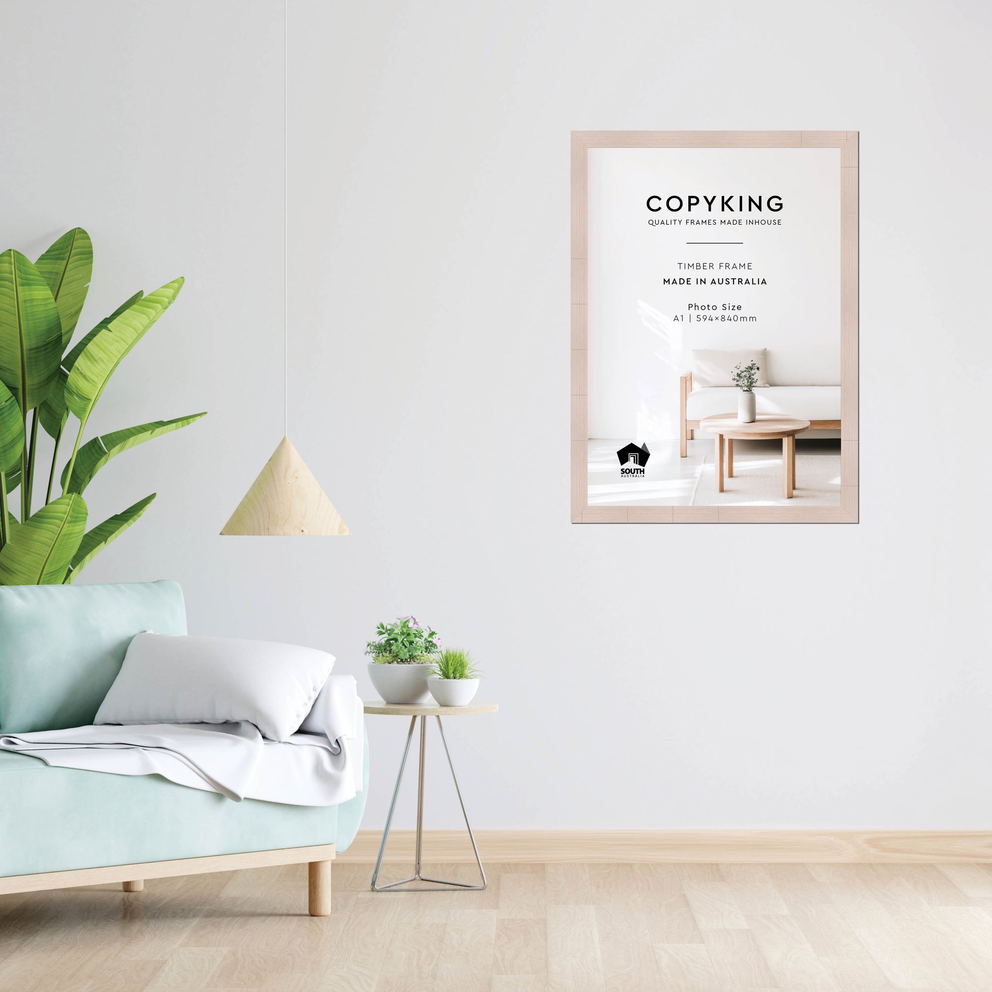 Grove White 40mm Wood Poster Frame - A1 (594mm x 840mm)