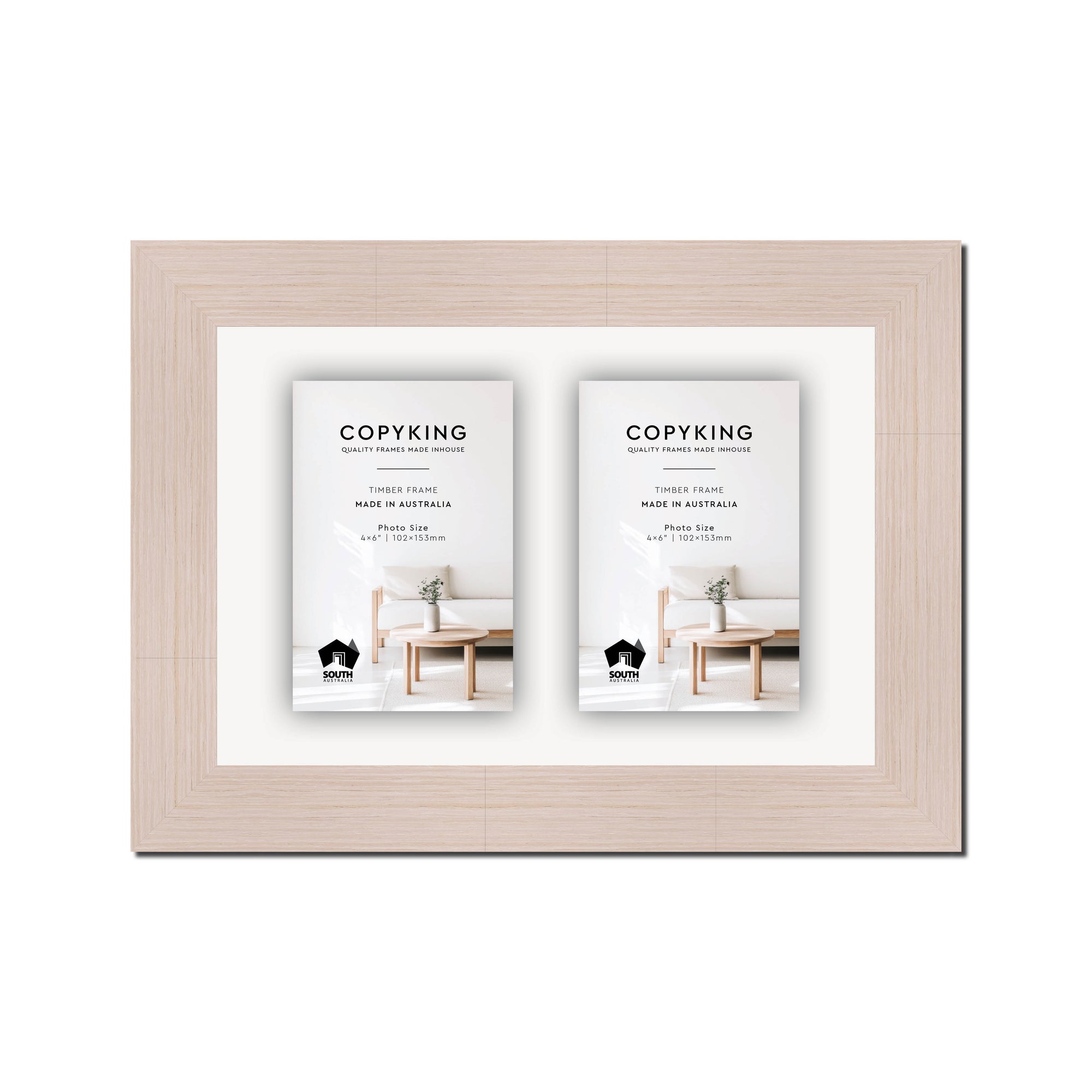 Grove White 40mm Wood Collage Photo Frame - 8" x 12" - 2 Photos (4" x 6")