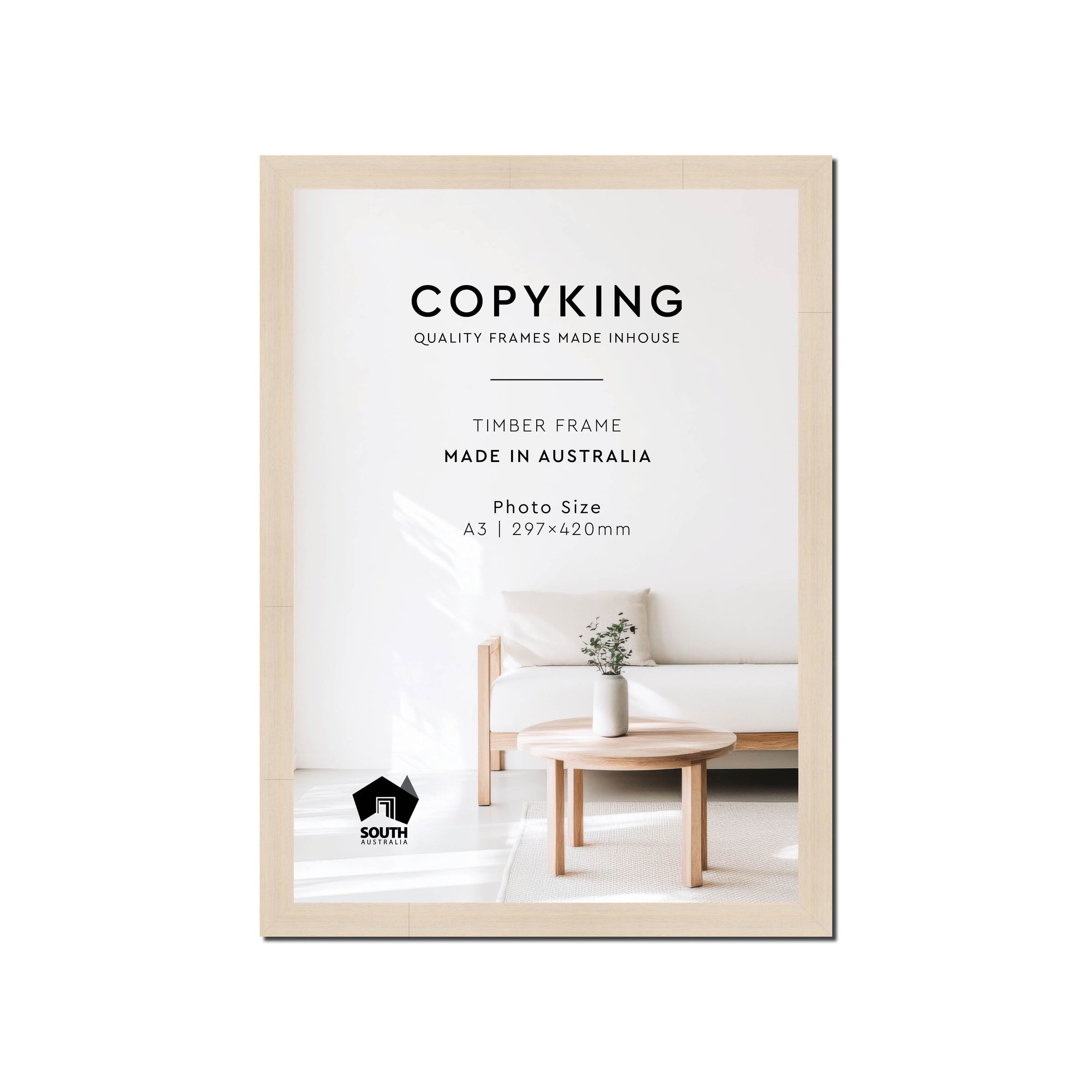 Grove White Lime 20mm Wood Poster Frame - A3 (297mm x 420mm)