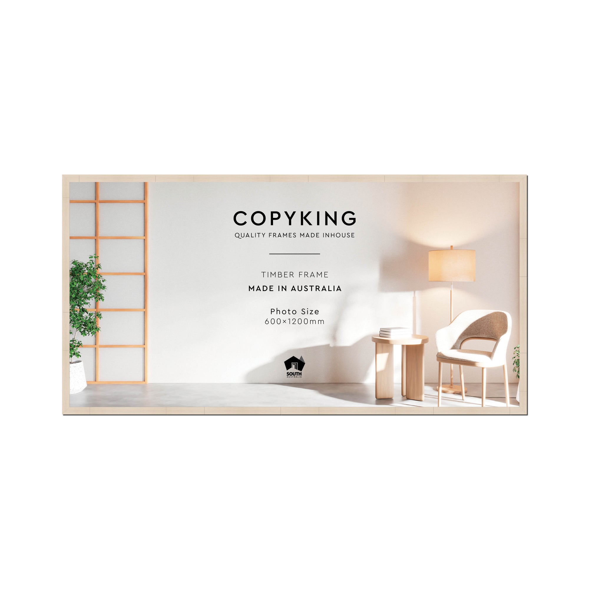 Grove White Lime 20mm Wood Panoramic Photo Frame - 60cm x 120cm
