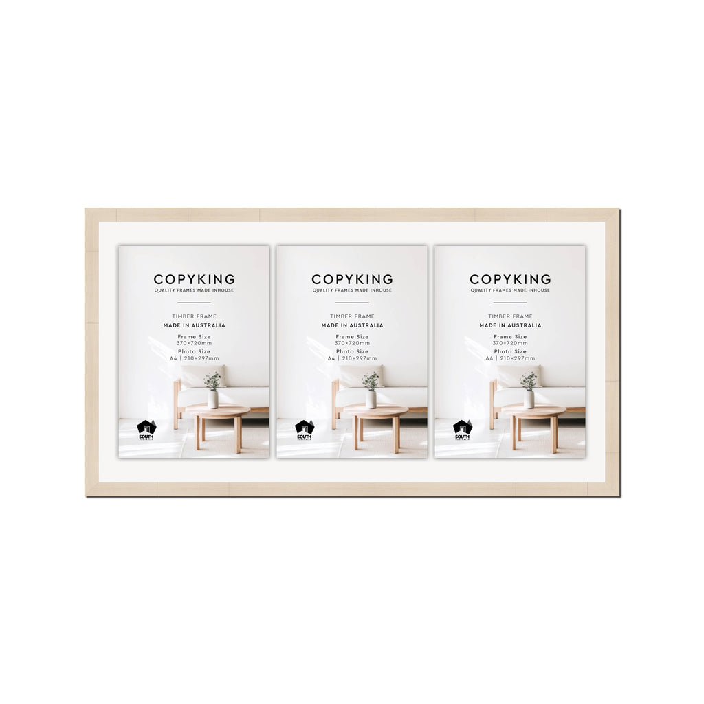 Grove White Lime 20mm Wood Certificate Frame - 370mm x 720mm - 3 Certificates (A4)