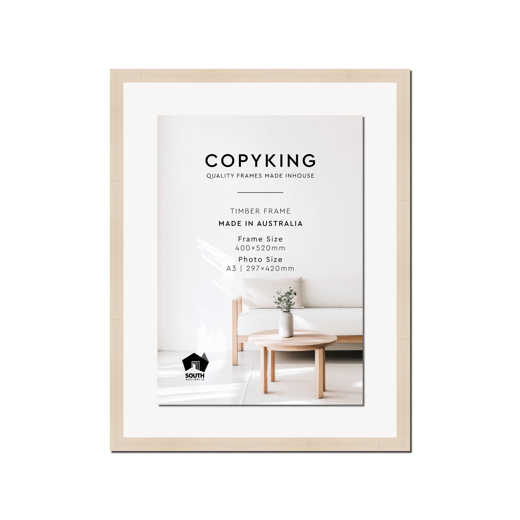 Grove White Lime 20mm Wood Certificate Frame - 400mm x 520mm - 1 Certificates (A3)