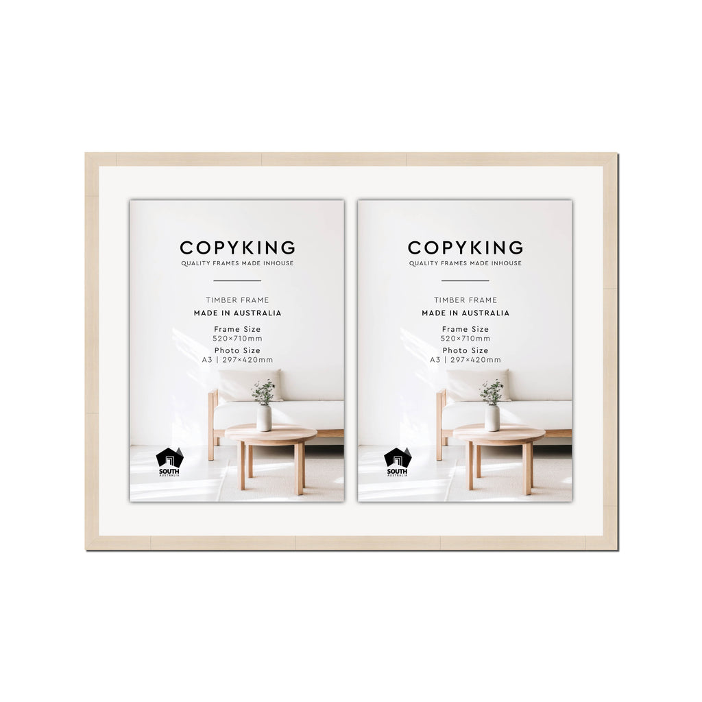 Grove White Lime 20mm Wood Certificate Frame - 520mm x 710mm - 2 Certificates (A3)