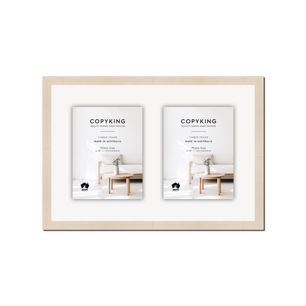 Grove White Lime 20mm Wood Collage Photo Frame - 12" x 18" - 2 Photos (6" x 8")