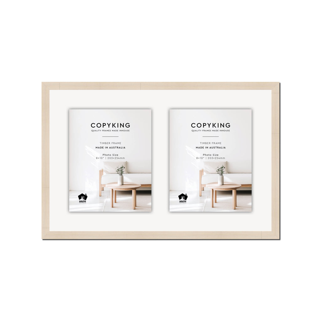 Grove White Lime 20mm Wood Collage Photo Frame - 14" x 22" - 2 Photos (8" x 10")