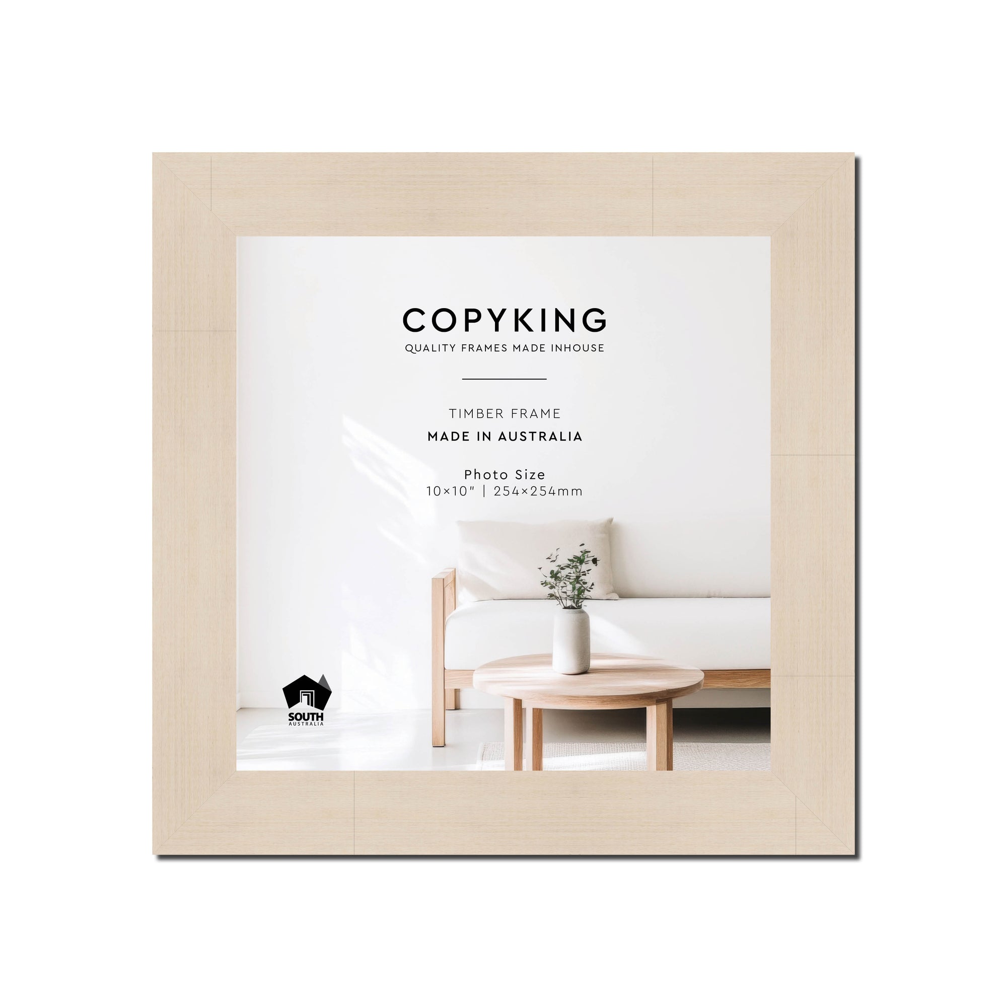 Grove White Lime 40mm Wood Square Photo Frame - 10" x 10" (254mm x 254mm)