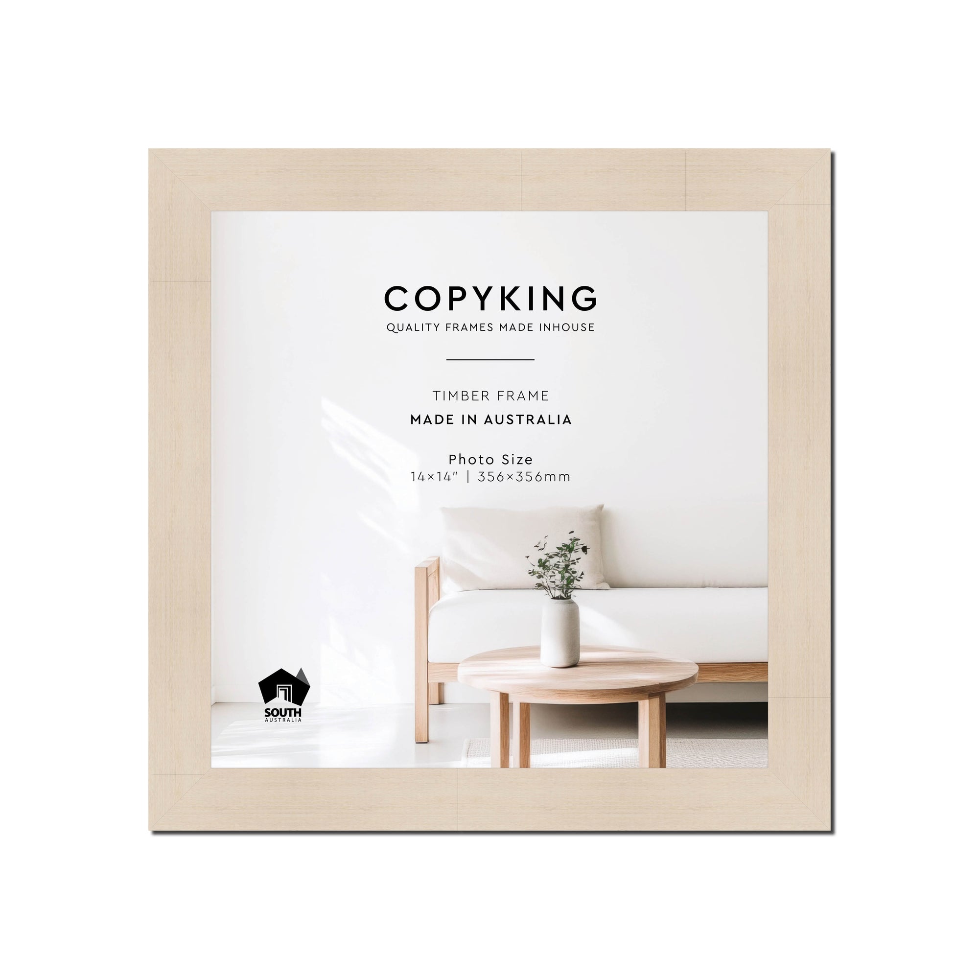 Grove White Lime 40mm Wood Square Photo Frame - 14" x 14" (356mm x 356mm)