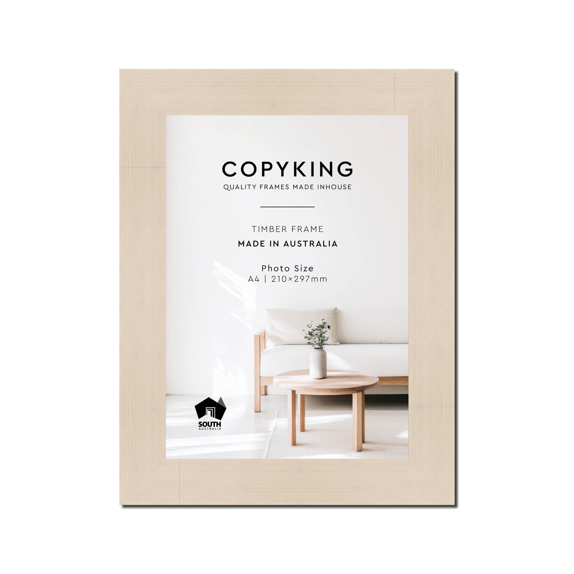 Grove White Lime 40mm Wood Poster Frame - A4 (210mm x 297mm)