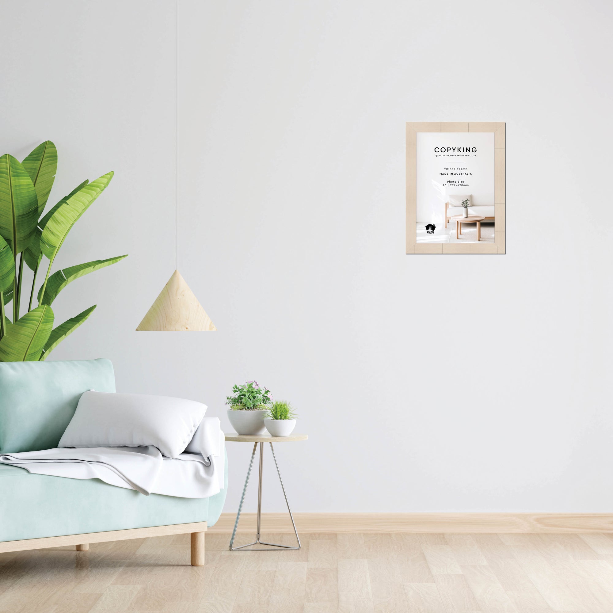 Grove White Lime 40mm Wood Poster Frame - A3 (297mm x 420mm)