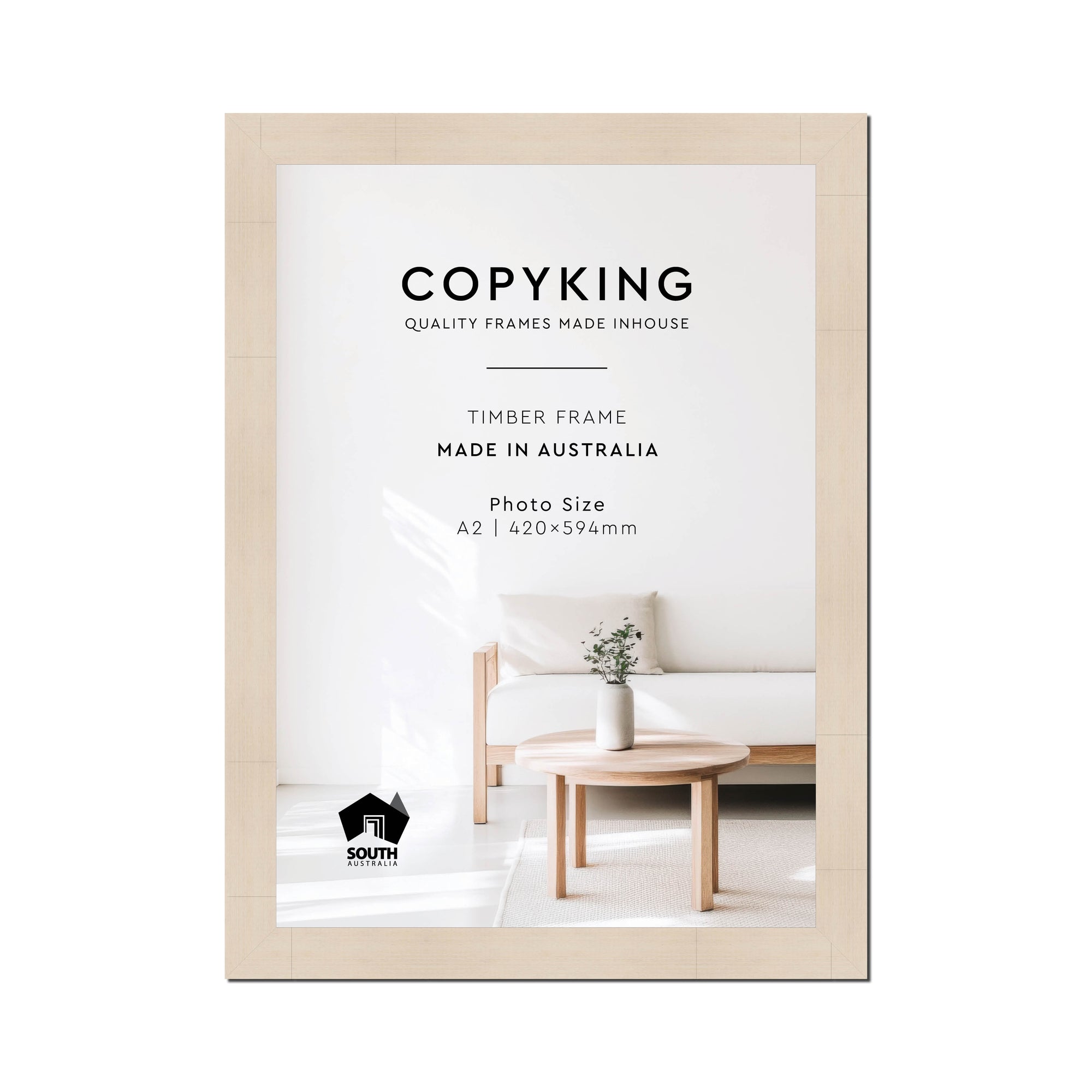 Grove White Lime 40mm Wood Poster Frame - A2 (420mm x 594mm)