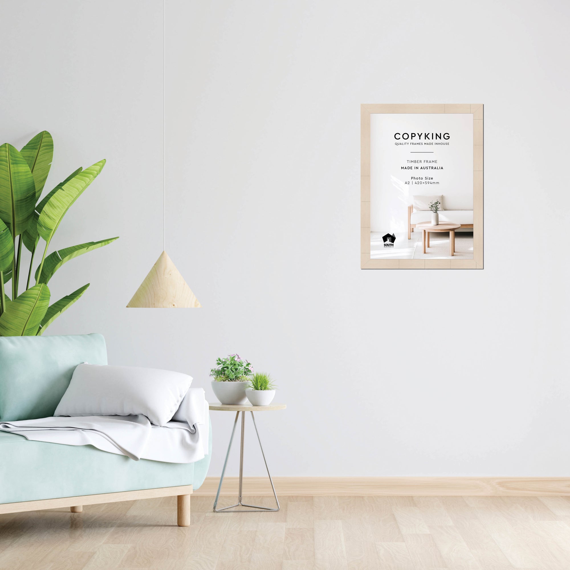 Grove White Lime 40mm Wood Poster Frame - A2 (420mm x 594mm)
