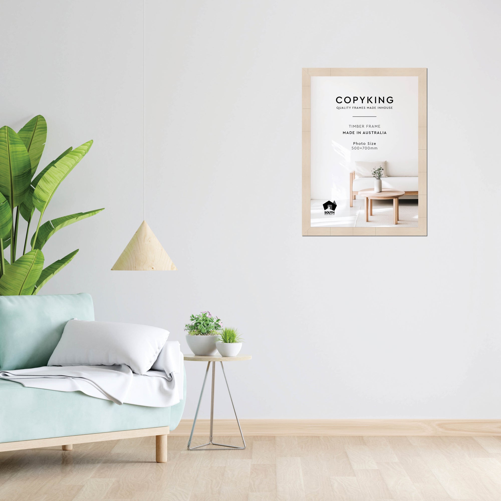 Grove White Lime 40mm Wood Poster Frame - 50cm x 70cm