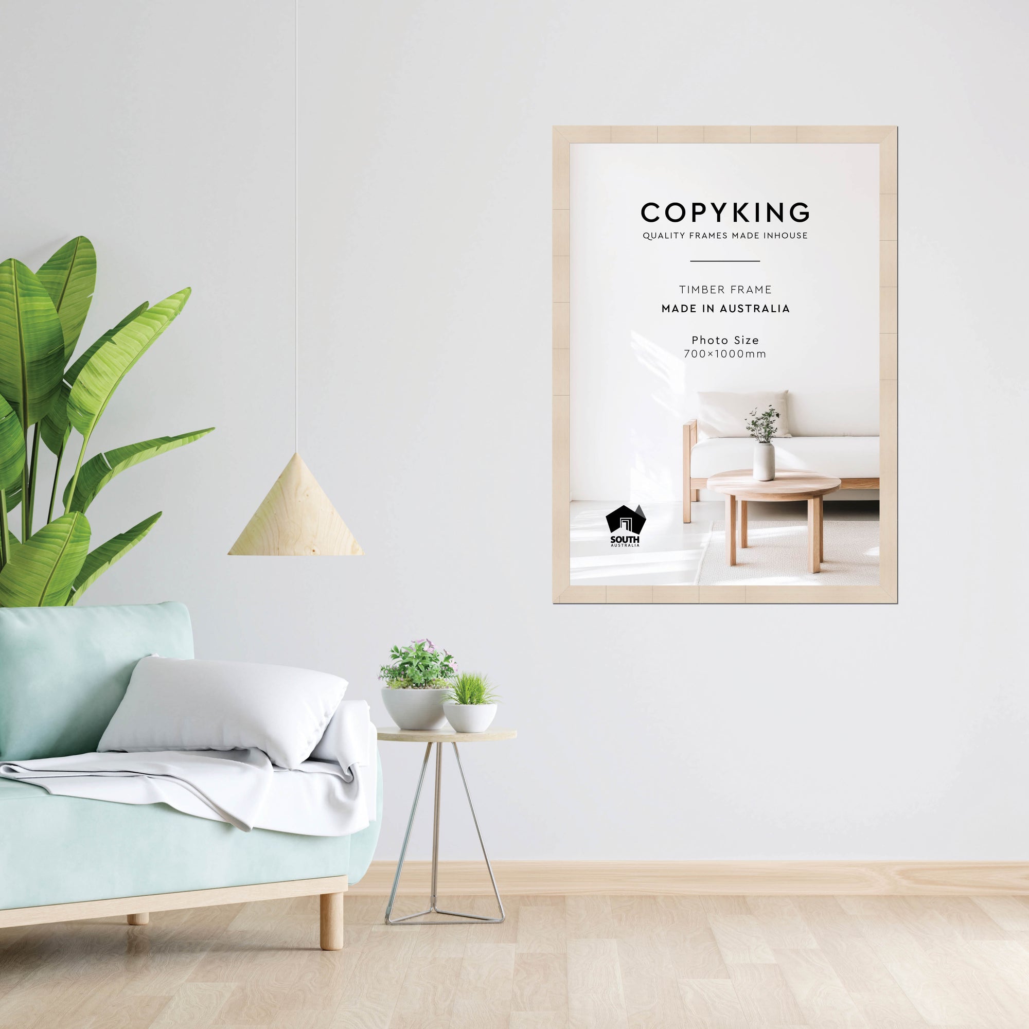 Grove White Lime 40mm Wood Poster Frame - 70cm x 100cm